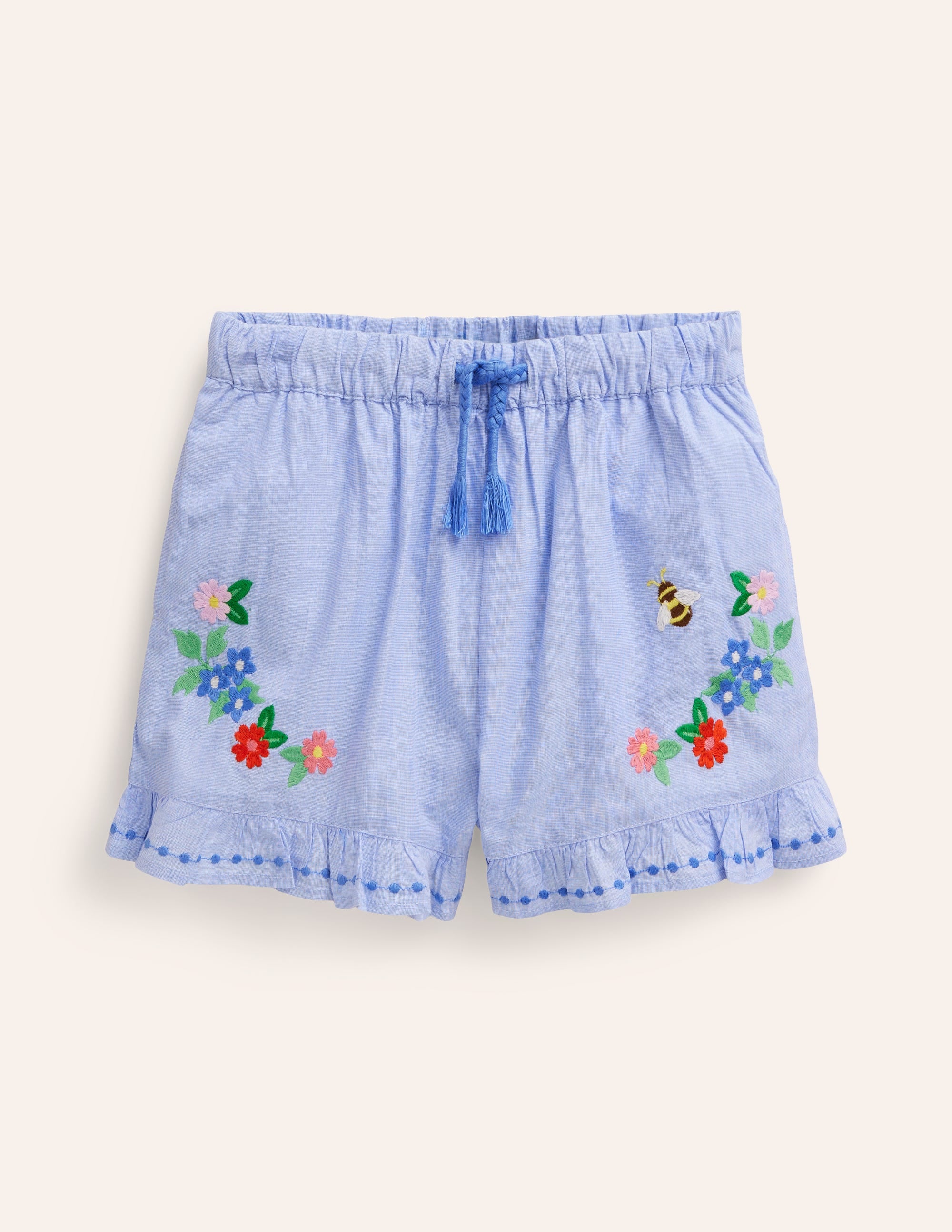  Frill Hem Woven Shorts-End on End Embroidery、mySite、ashleygrahame