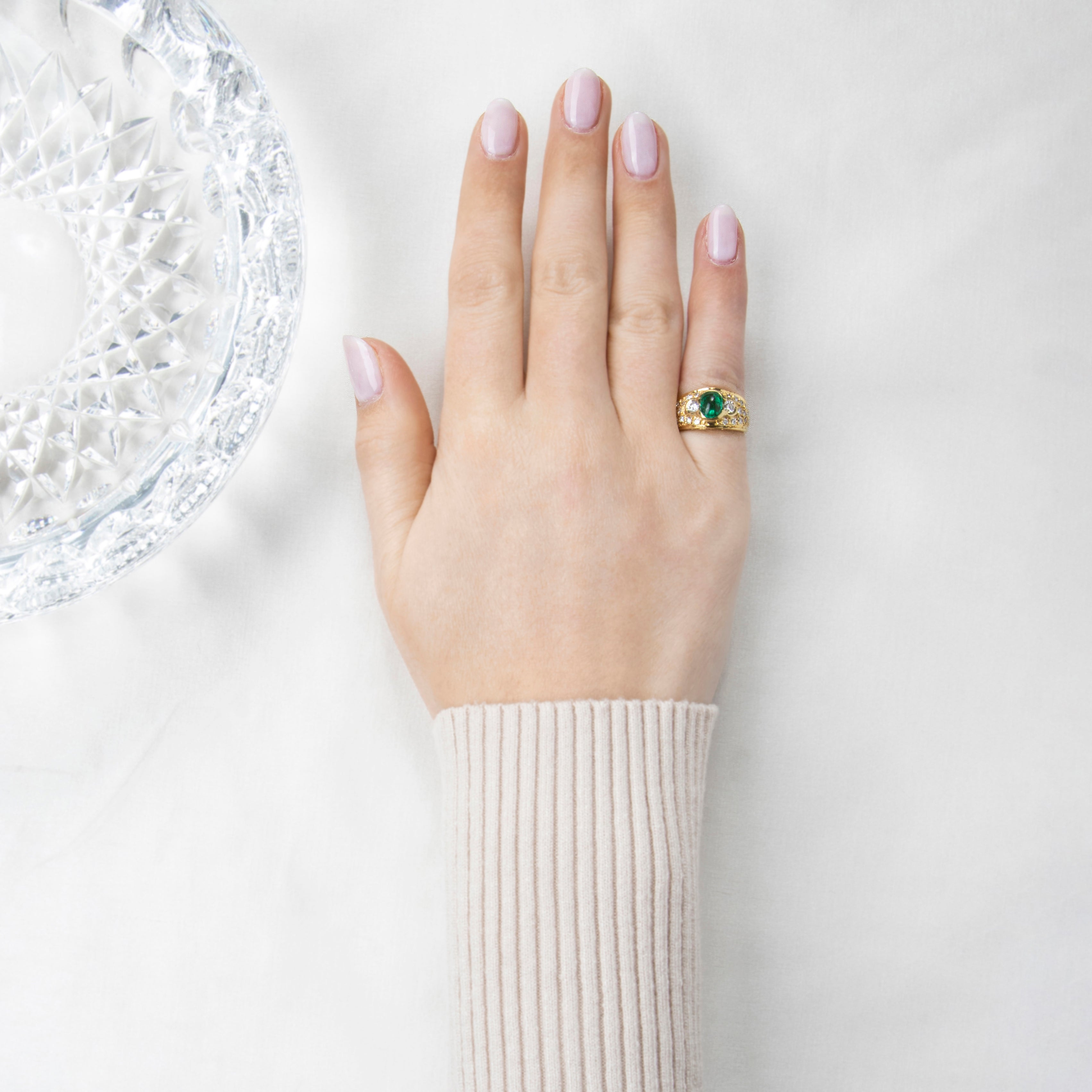 Vintage 18k Yellow Gold .86ct Emerald .63cttw Diamond Statement Ring 4.50、mySite、hinf8tx79