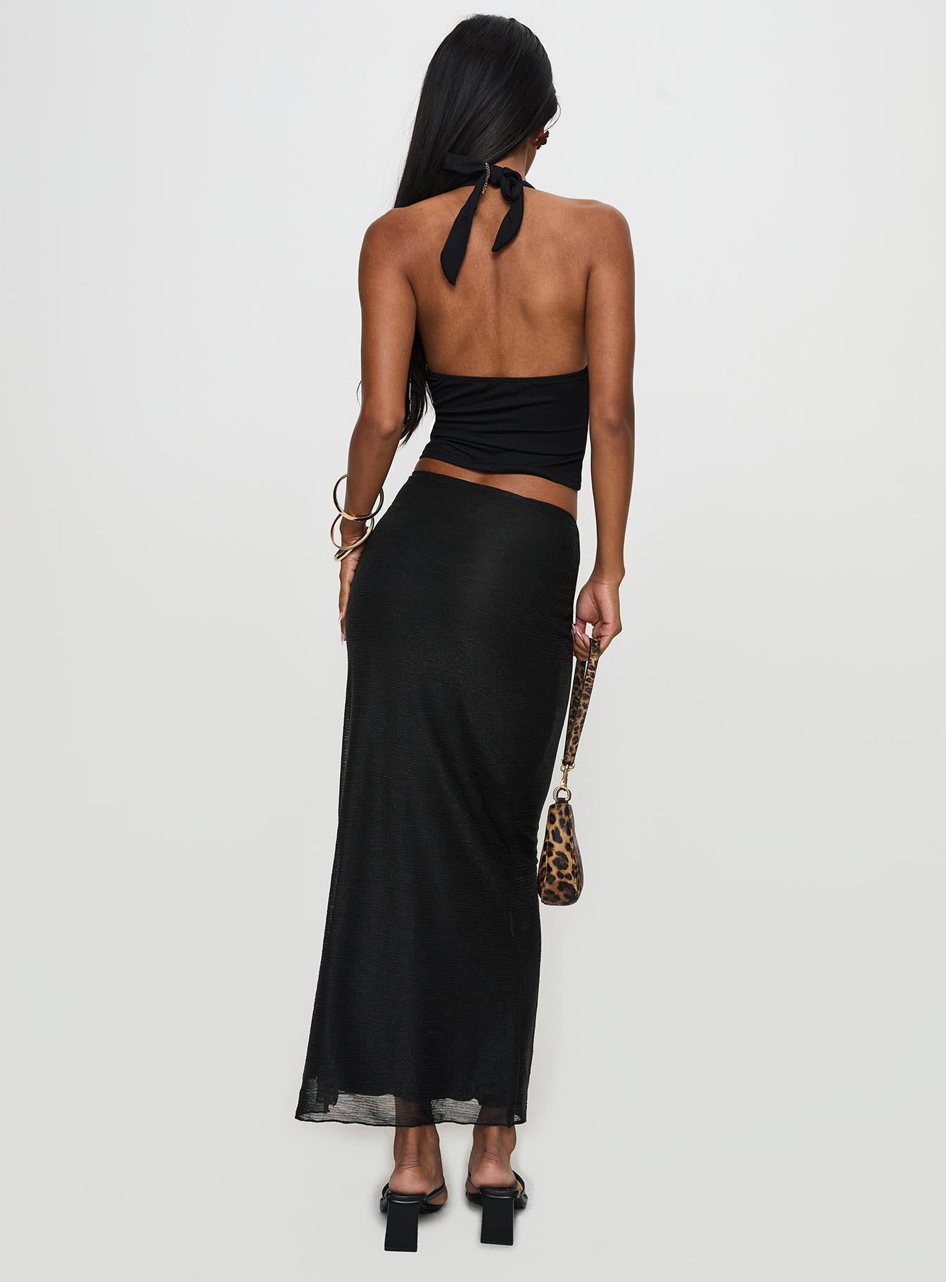 Satine Maxi Skirt Black、mySite、solidvoid