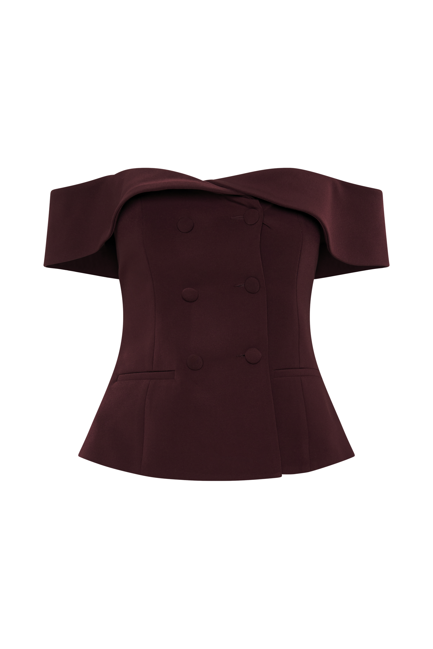 Krista Strapless Suiting Top - Plum、mySite、solidvoid