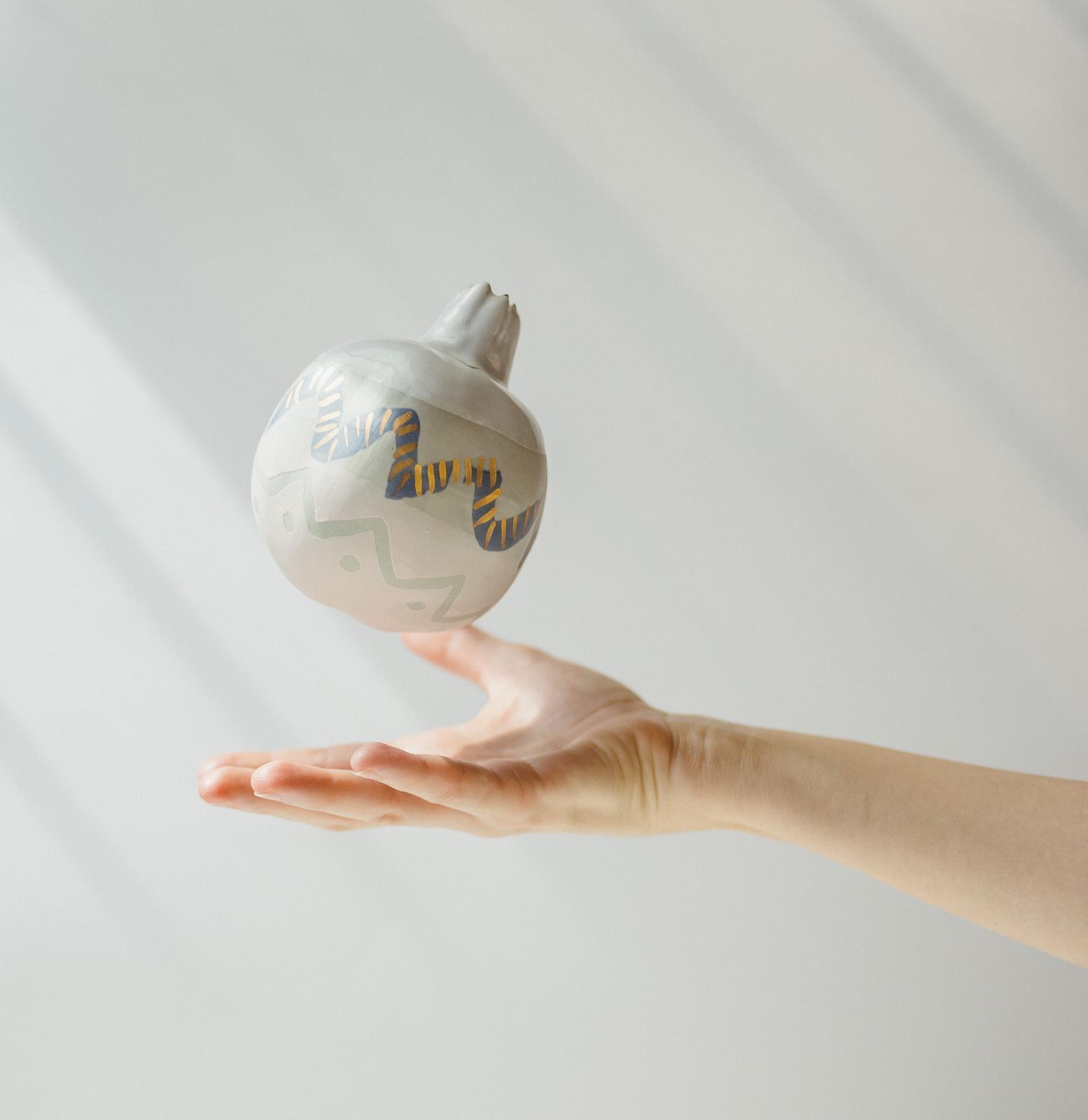 Wavy Blue Pomegranate Sculpture by SIND Studio、mySite、topwebapps