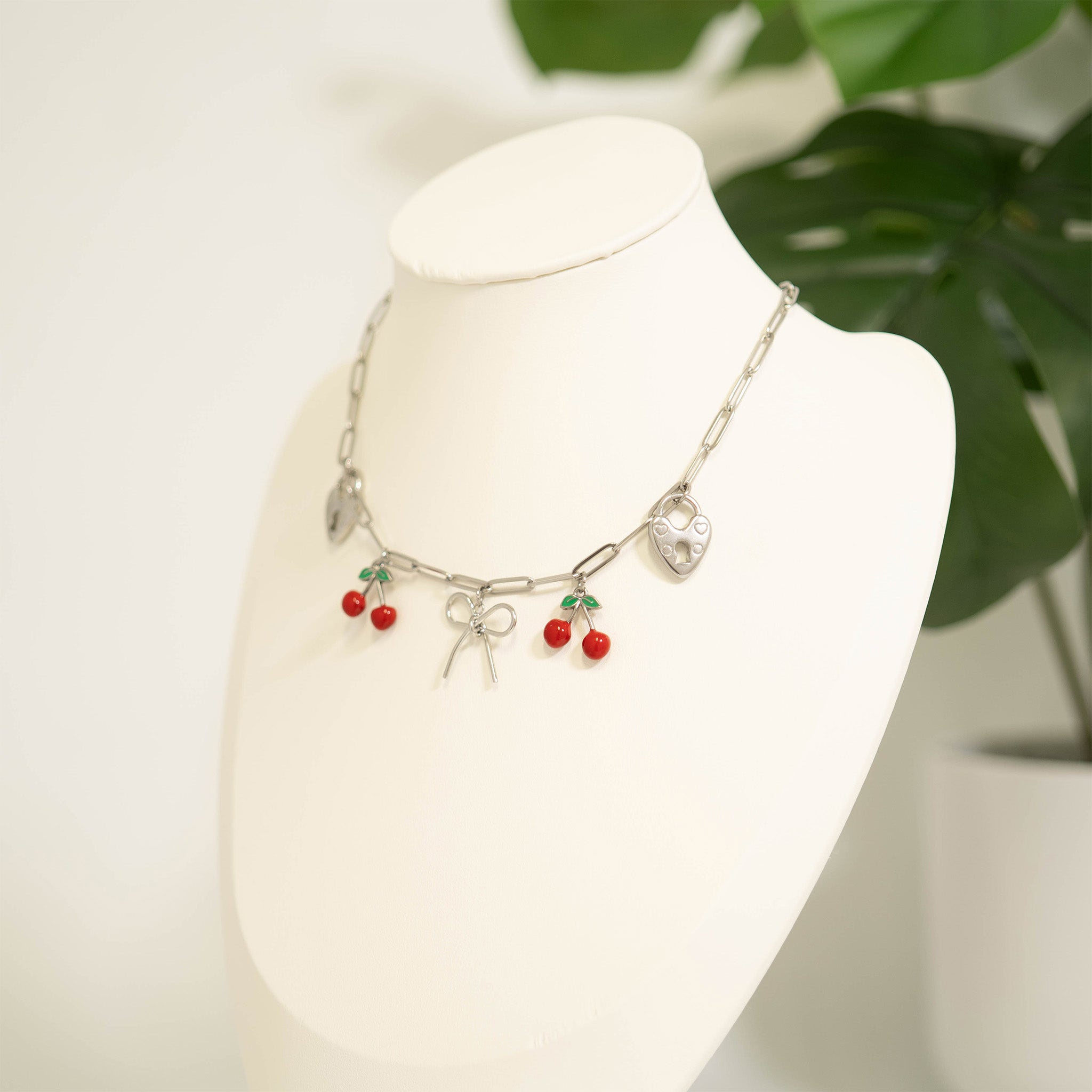 18K Gold PVD Stainless Steel Epoxy Cherry Charm / PDL0279、mySite、dreamappss