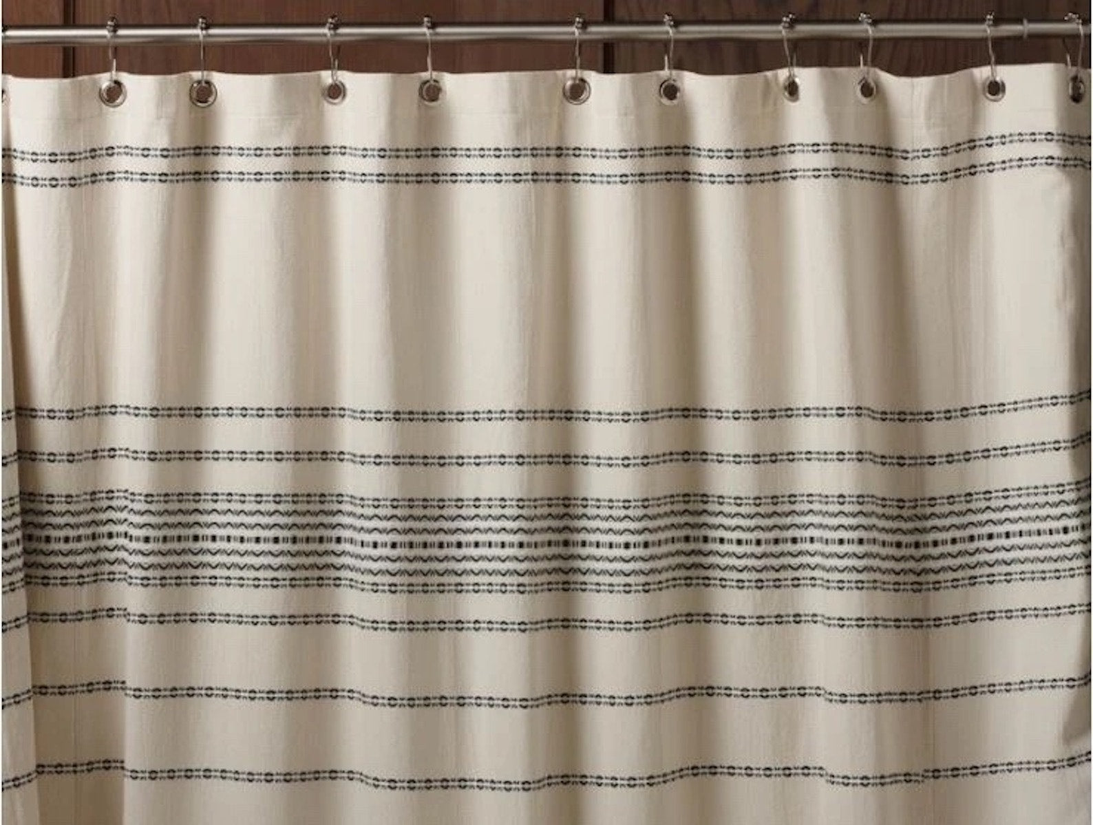  Rippled Stripe Organic Shower Curtain - Renewed、mySite、sugarbowlscore
