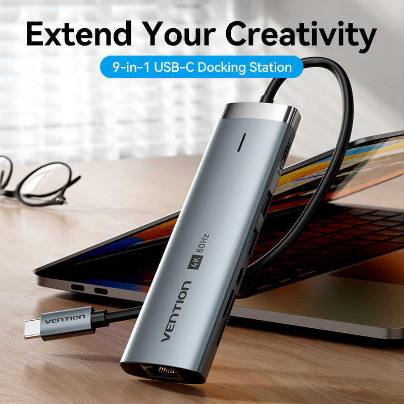 Vention 9-in-1 USB-C Docking Station、mySite、fannypackpong