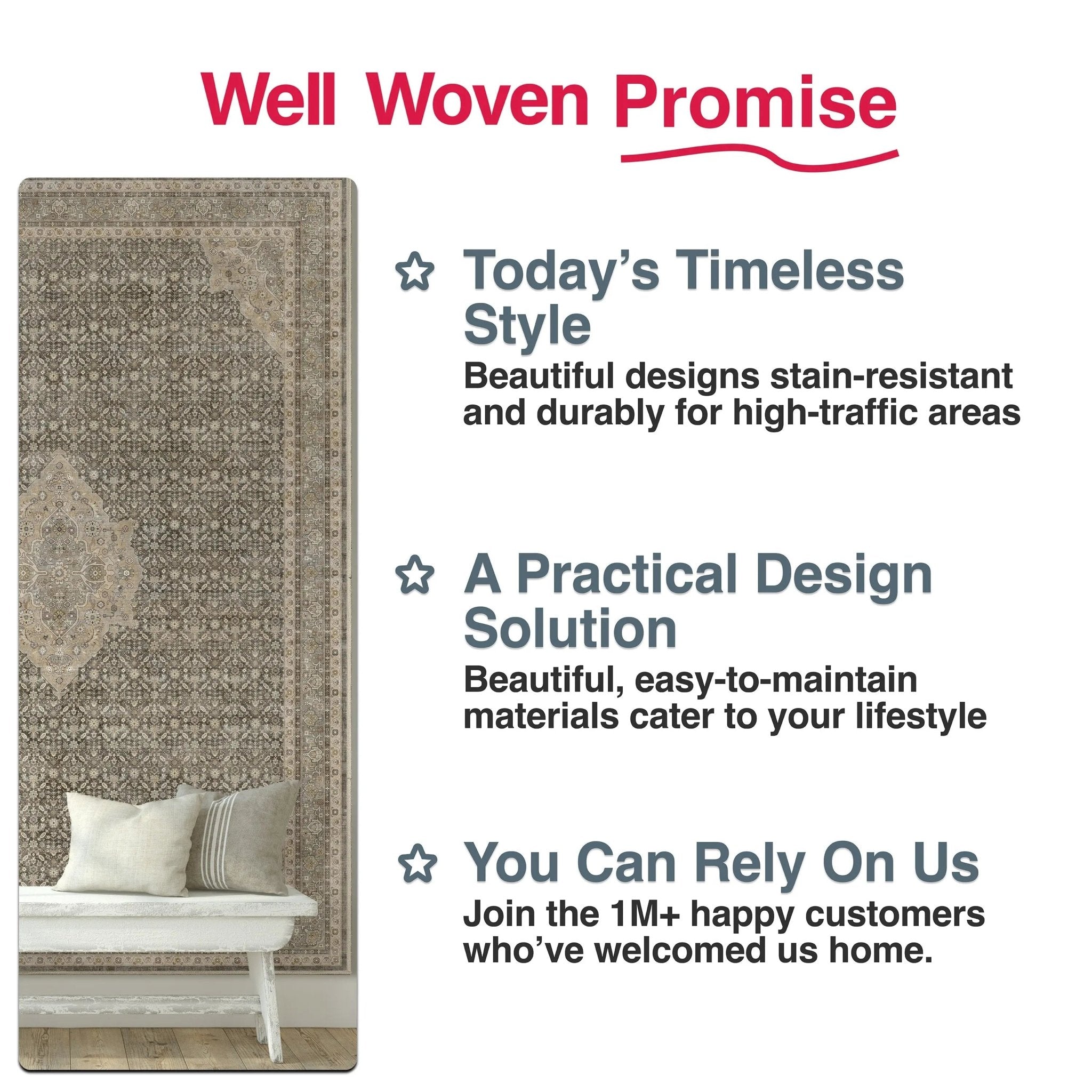 Asha 2-in-1 Lilith Vintage Oriental Kilim Rug + Rug Pad Included、mySite、gigharbornorthrealestate