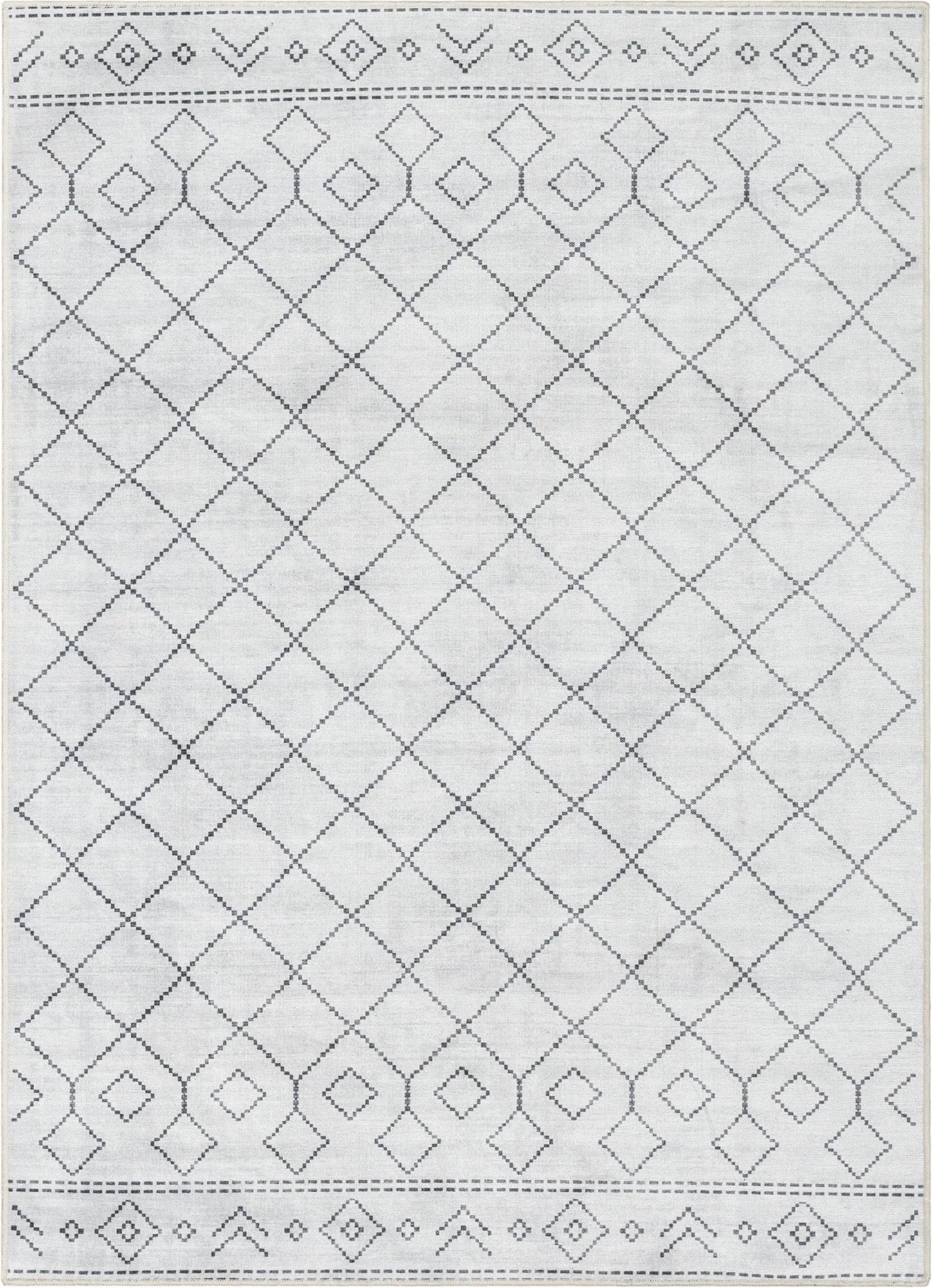 Anastasia Moroccan Trellis Pattern Ivory Grey Area Flat-Weave Rug、mySite、gigharbornorthrealestate