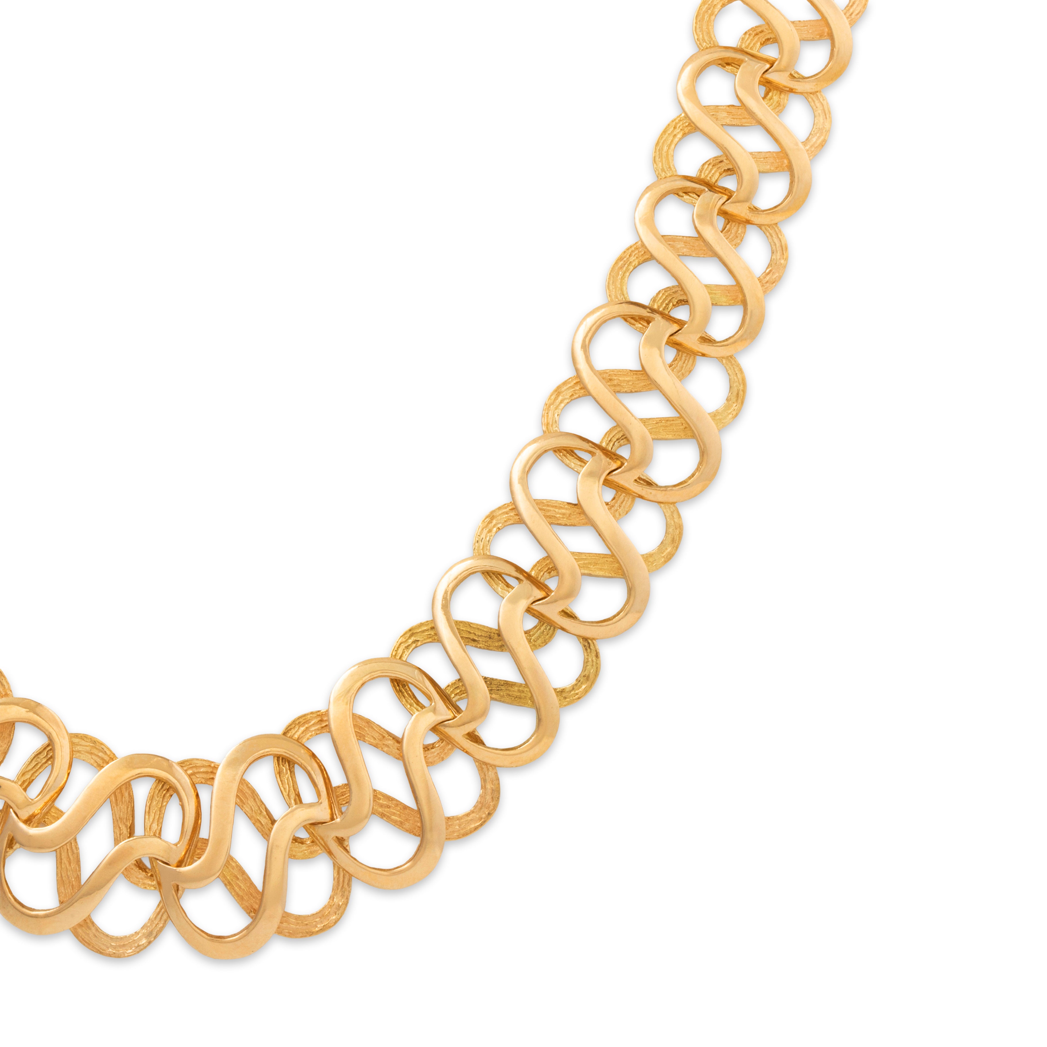 Vintage Heavy Italian 18k Yellow Gold Incredible Interlocking Links Necklace 16.75、mySite、hinf8tx79