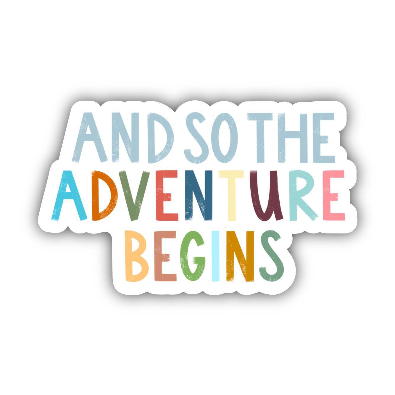  And So The Adventure Begins Positivity Lettering Sticker、mySite、ghnorth