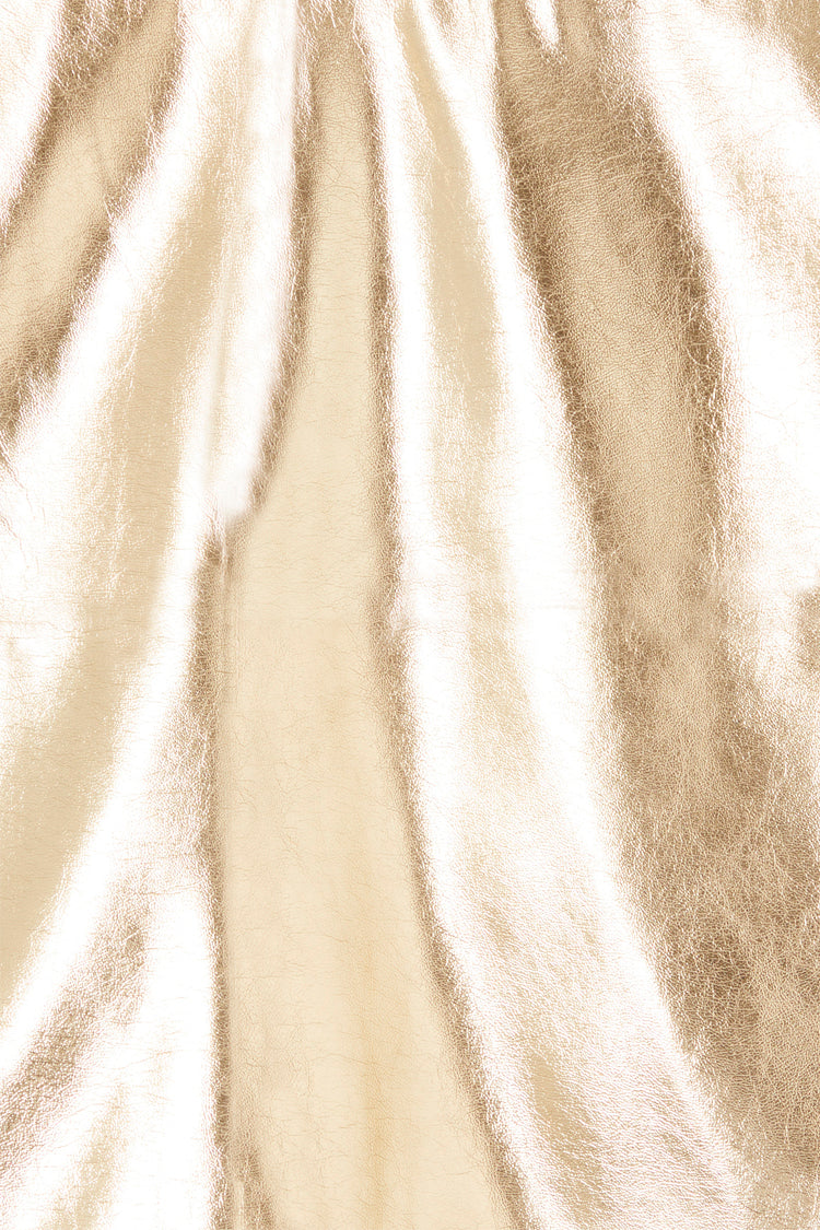 Gold Vegan Leather Mini Wrap skirt、mySite、solidvoid