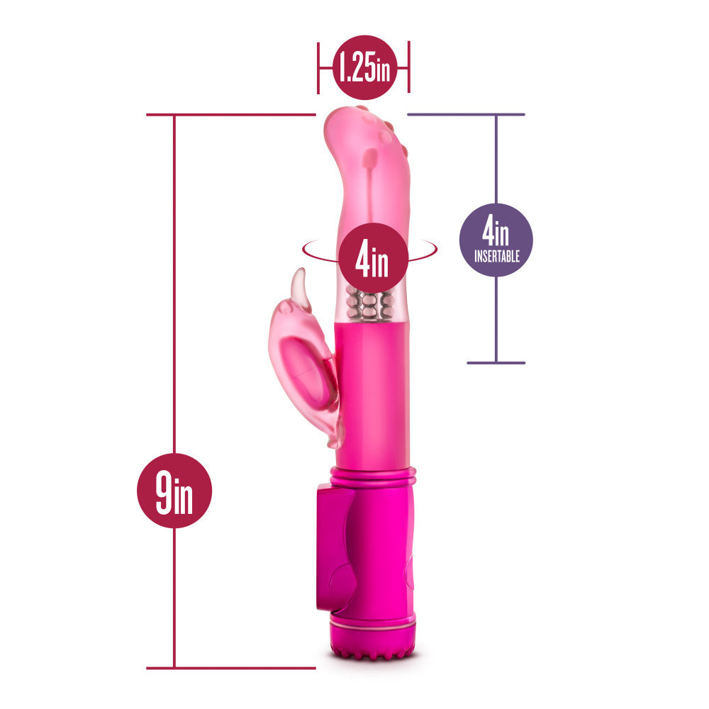 Sexy Things By Blush® | Dancing Dolphin Curved Fuchsia 8.75-Inch Rabbit Vibrator、mySite、bottomscart