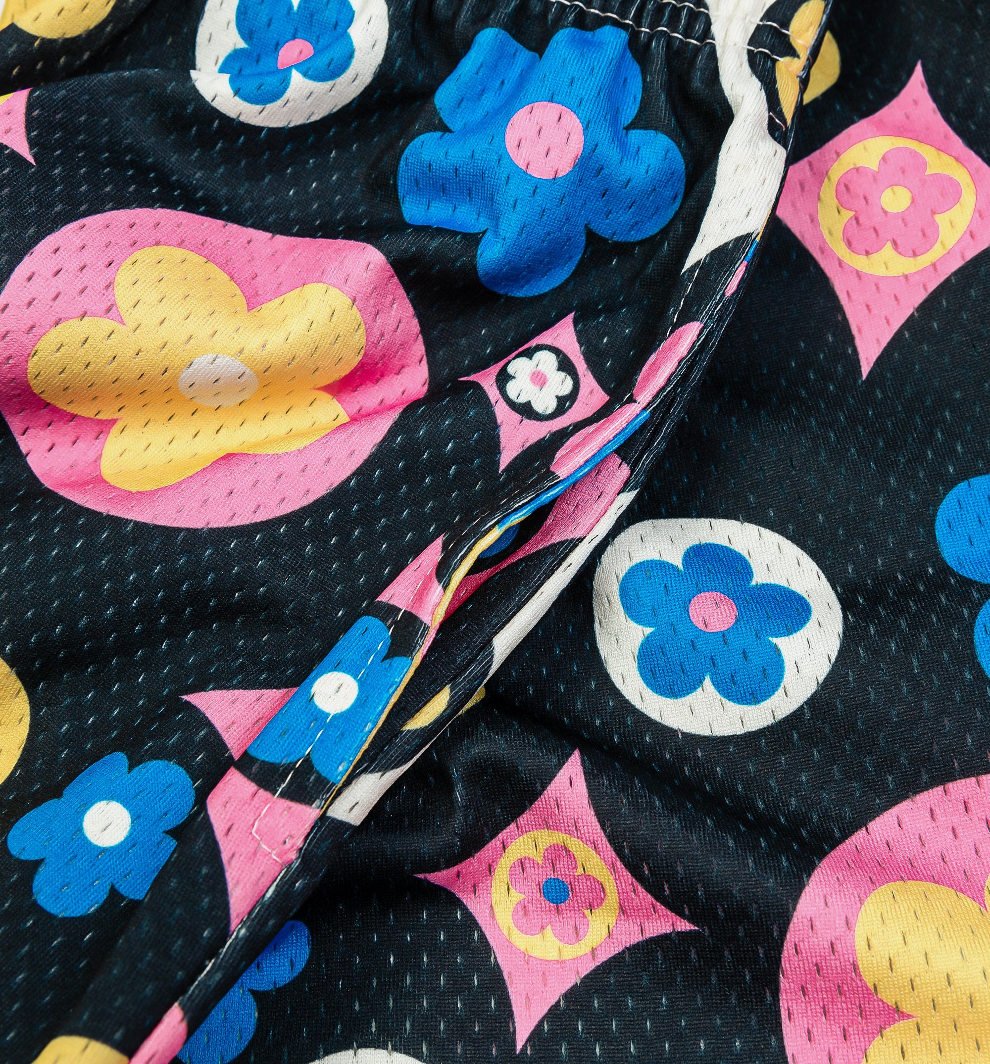 Flower Satin Mens Short - Black、mySite、dreamappss