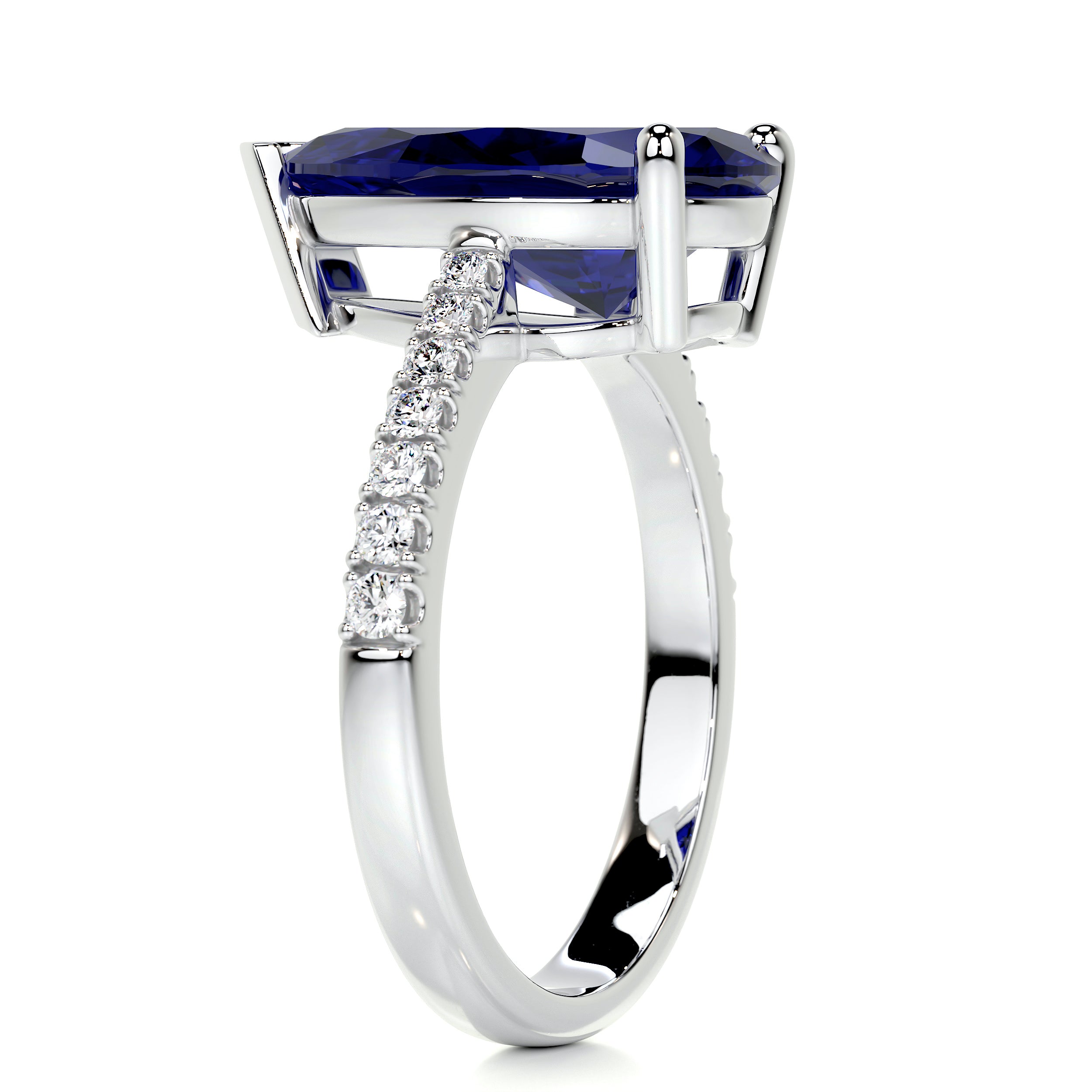 Anna Gemstone & Diamonds Ring (4.15 Carat) -Platinum、mySite、hinf8tx79