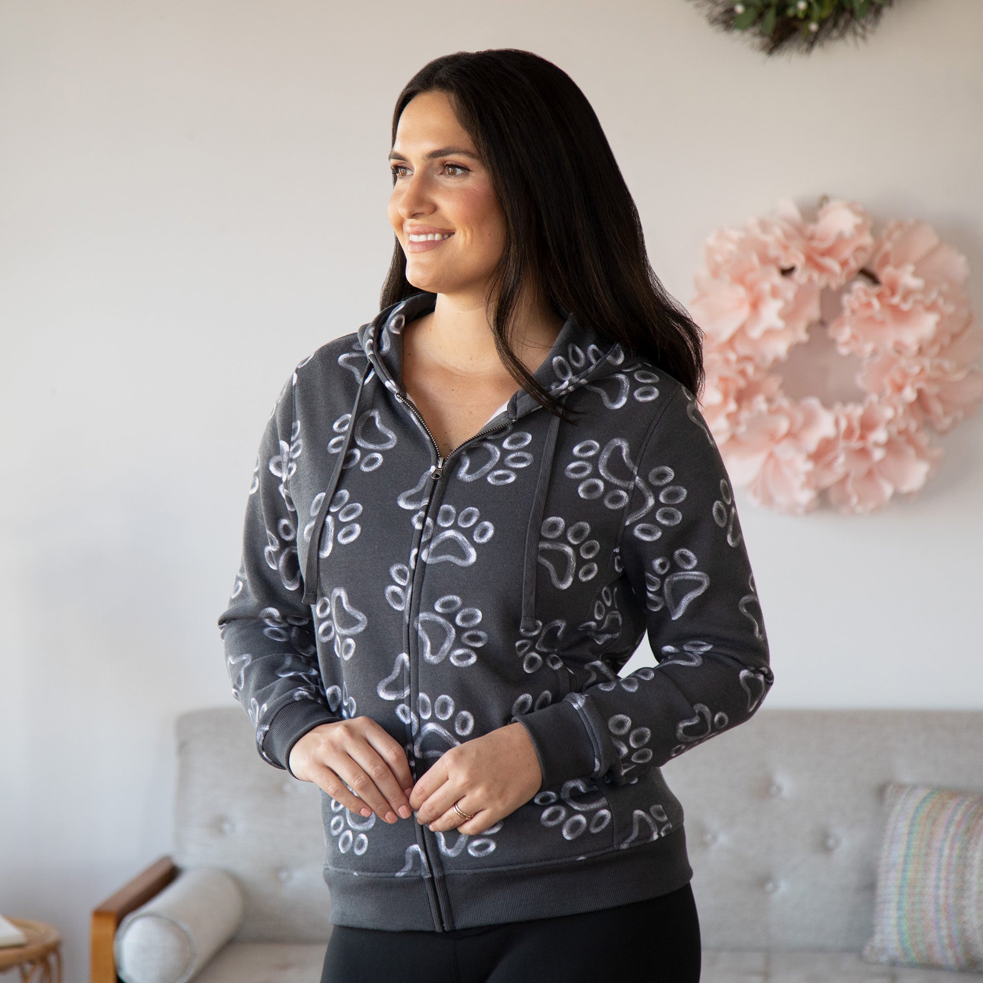 All Over Chalk Paw Zip Hoodie、mySite、camillekostekn