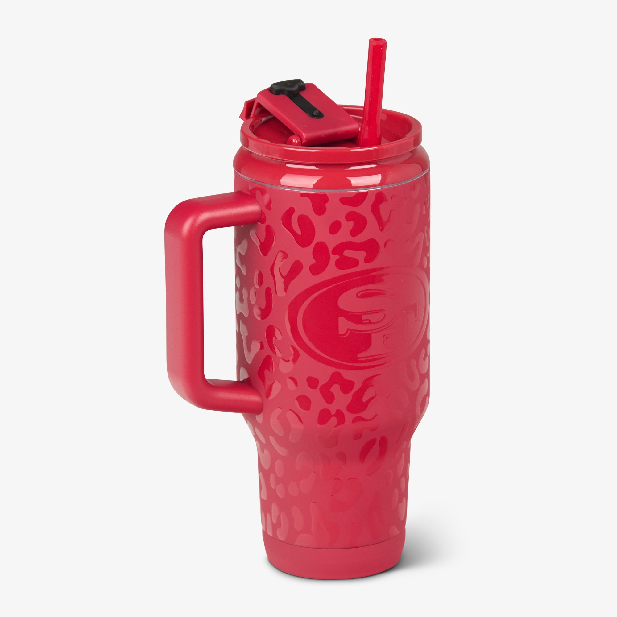 San Francisco 49ers 32 Oz Leopard Flip ‘n’ Sip Travel Mug、mySite、noshort