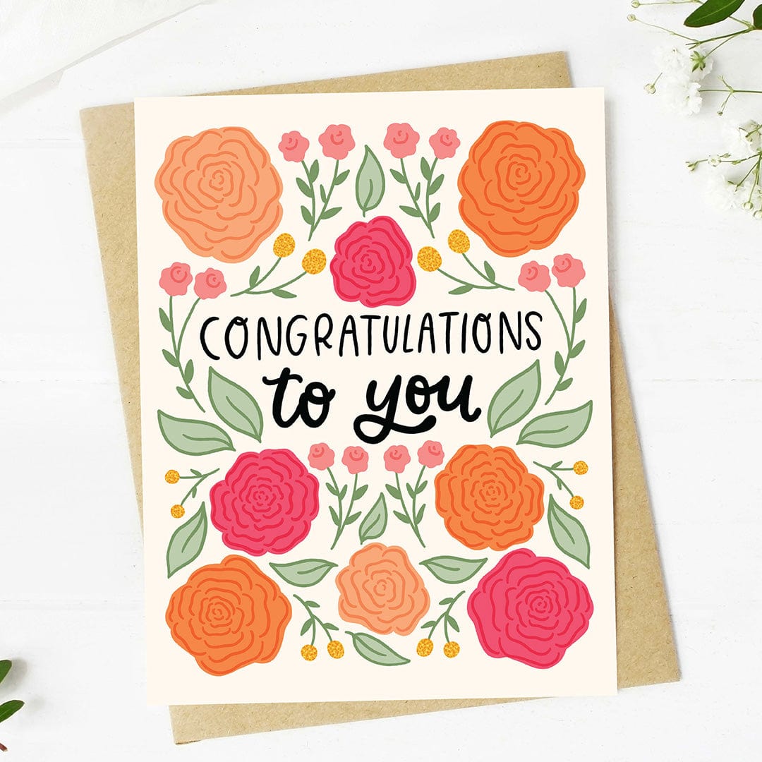 Congratulations to you Pink Flowers Card、mySite、ghnorth