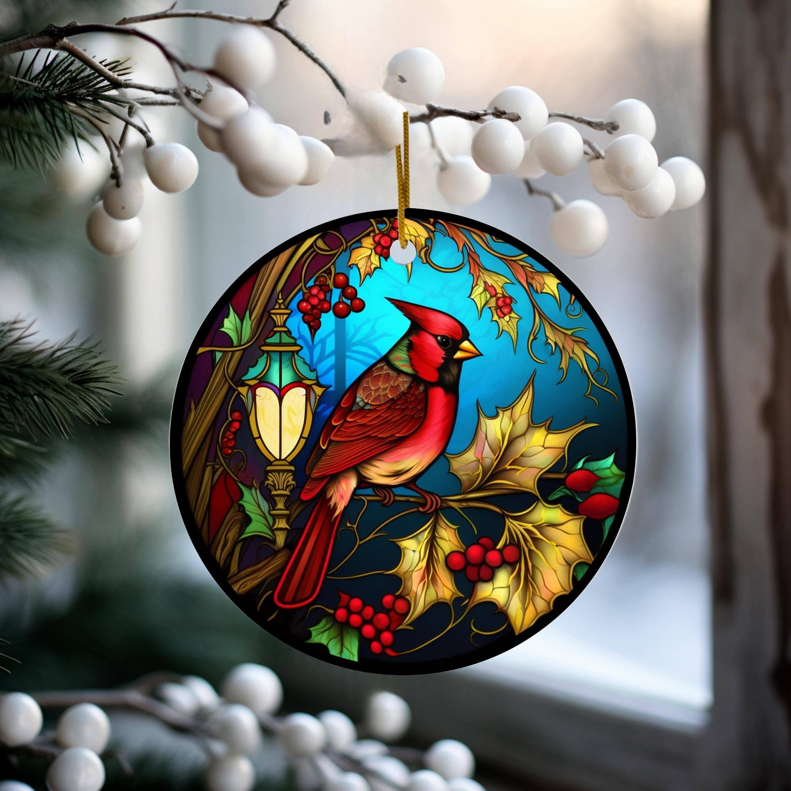 Cardinal Ceramic Christmas Tree Keepsake Ornament、mySite、g9winljtr
