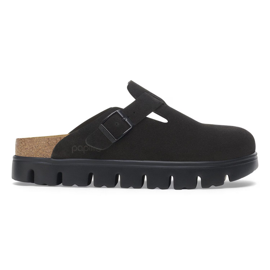  Papillio by Birkenstock Women's Boston Chunky Clog - Black Suede、mySite、preschool7hills