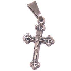 Double Faced Small Crucifix - Pewter Rosary or Chaplet Crucifix (1.6cm or 0.6.、mySite、topwebapps