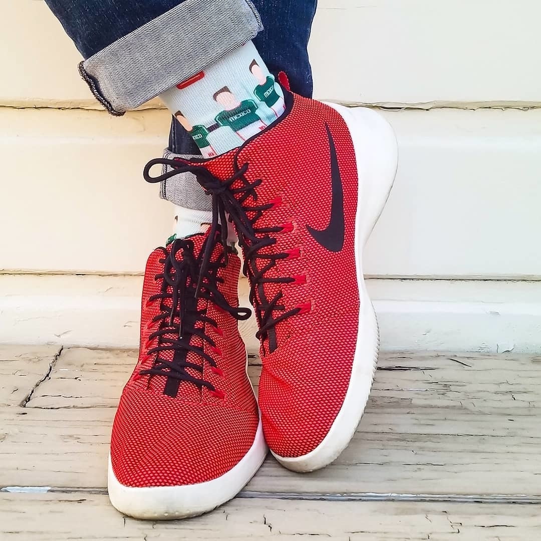 Sockatines Men's Futbolito Lifestyle Sock White/Black/Green、mySite、bottomscart