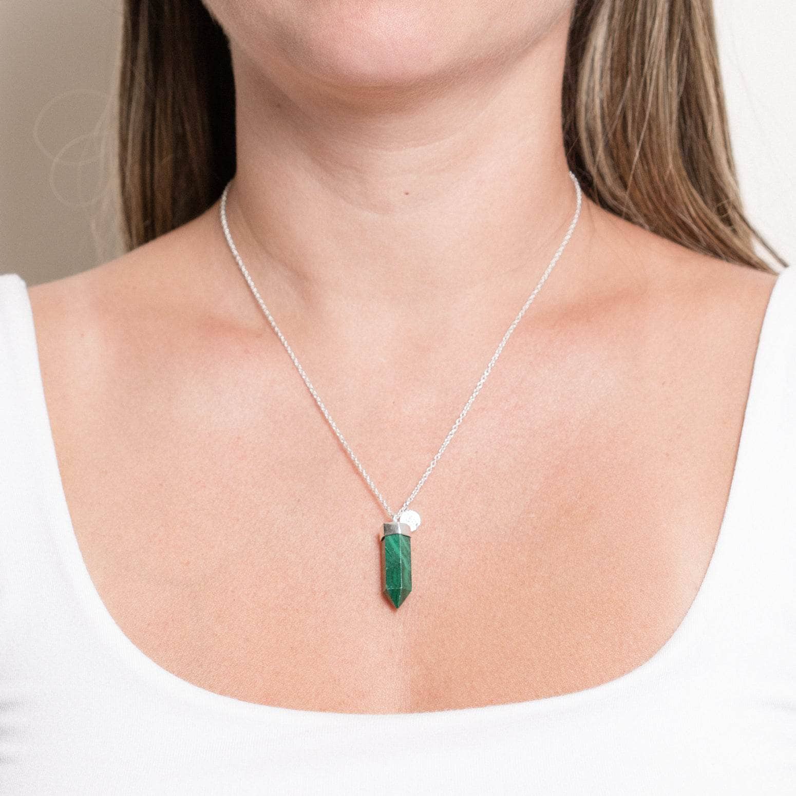 Genuine Malachite Crystal Point Necklace、mySite、hinf8tx79