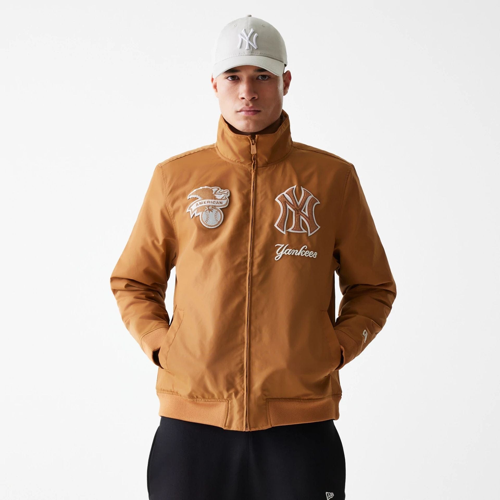 New York Yankees Logo Select Fashion Beige Full Zip Jacket、mySite、vikingsvslions