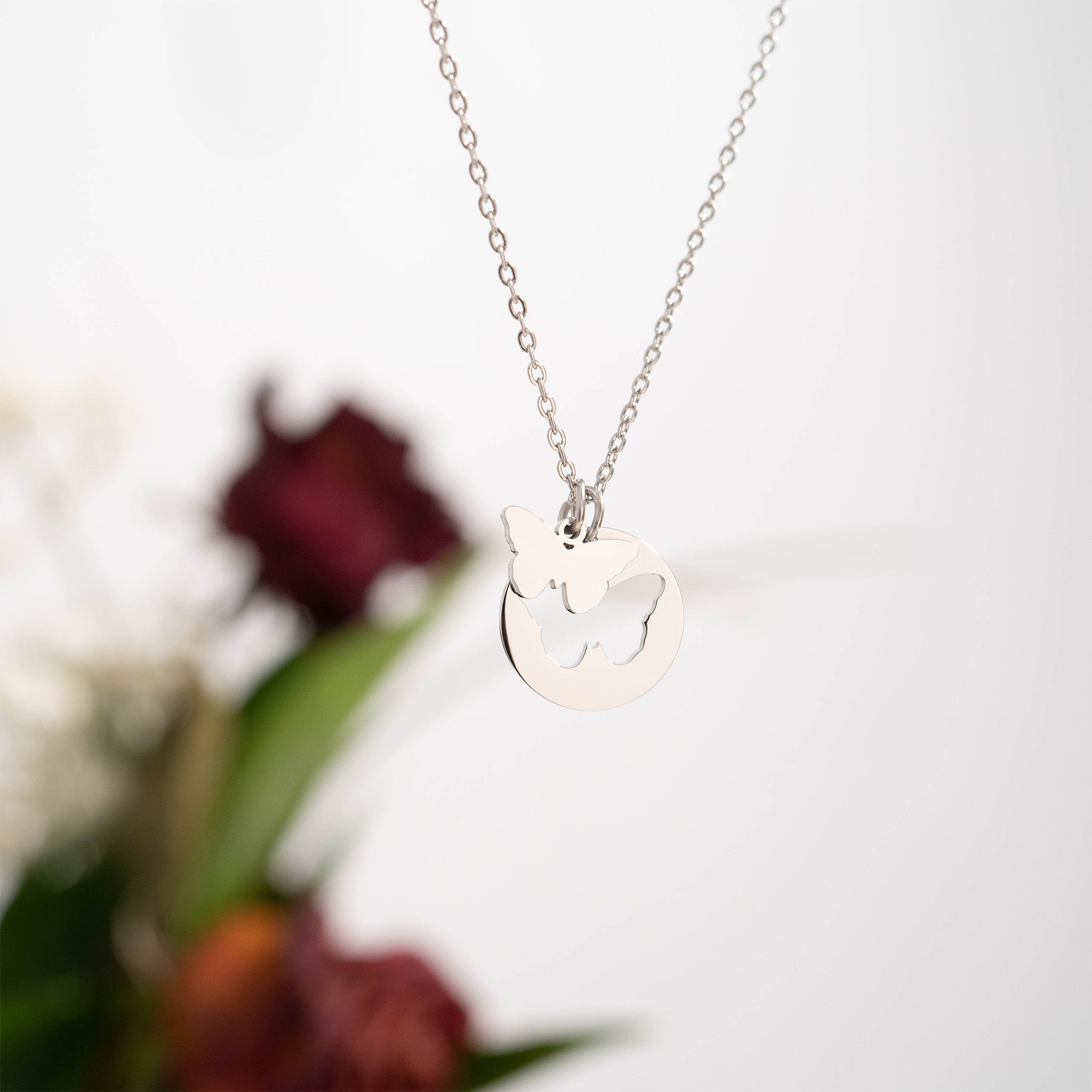 18K Gold PVD Stainless Steel Butterfly Cutout Necklace / CHN0074、mySite、dreamappss