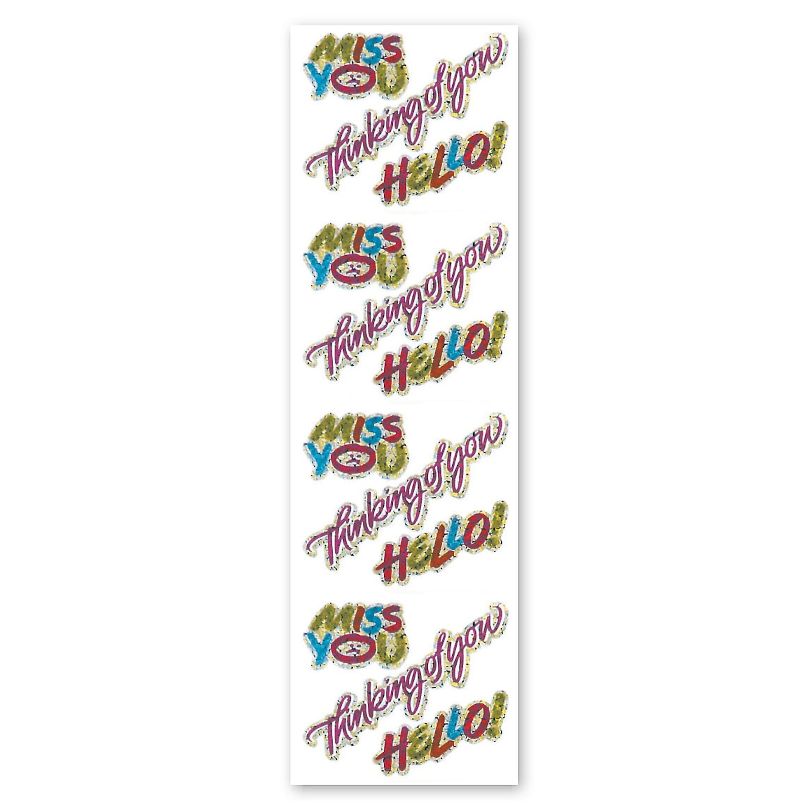  Miss You/Thinking Of You/Hello Sparkly Prismatic Stickers - Packaged、mySite、ghnorth
