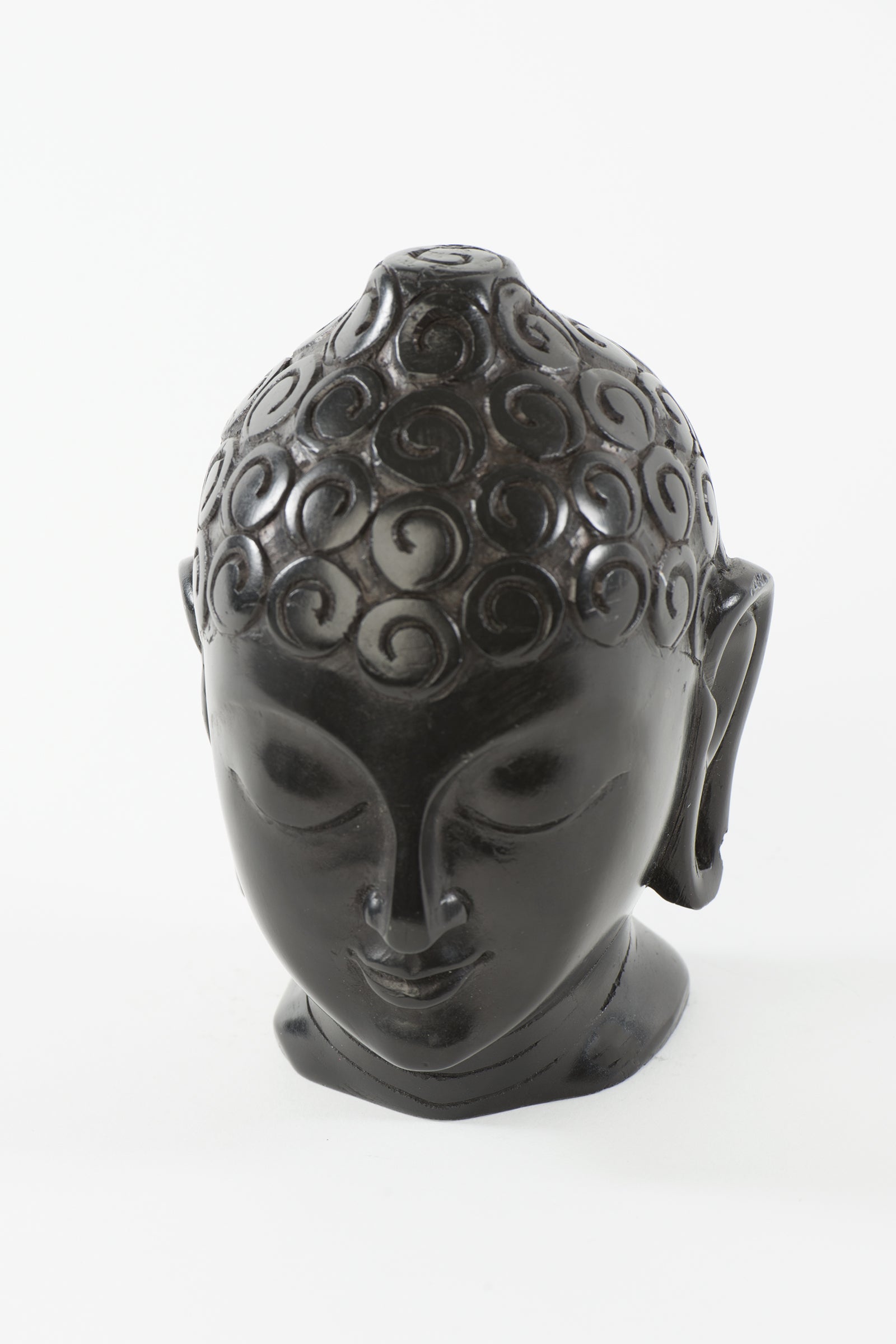 Buddha Head - Black Soft Granite (Small, 16 cm)、mySite、topwebapps