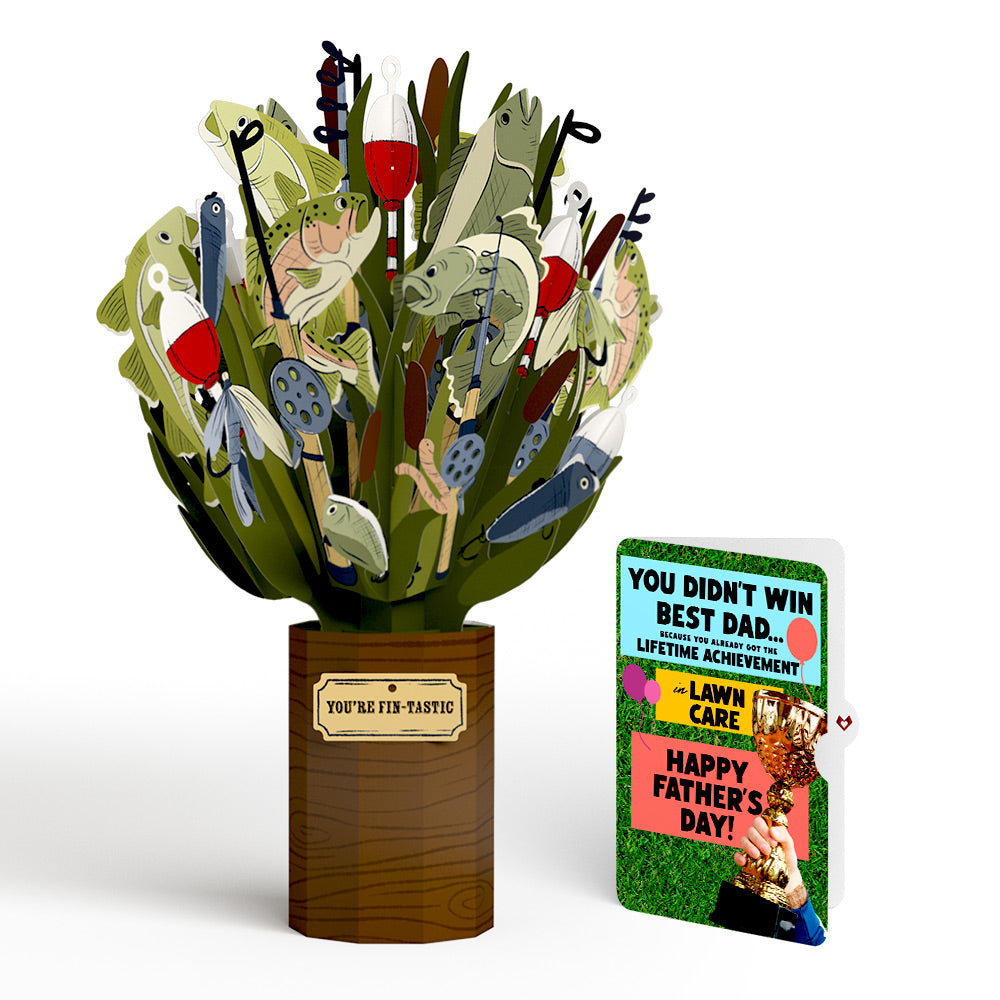 Fin-tastic Fish Father's Day Bouquet and Trophy Lawn Care Sentiment Set、mySite、solidvoid