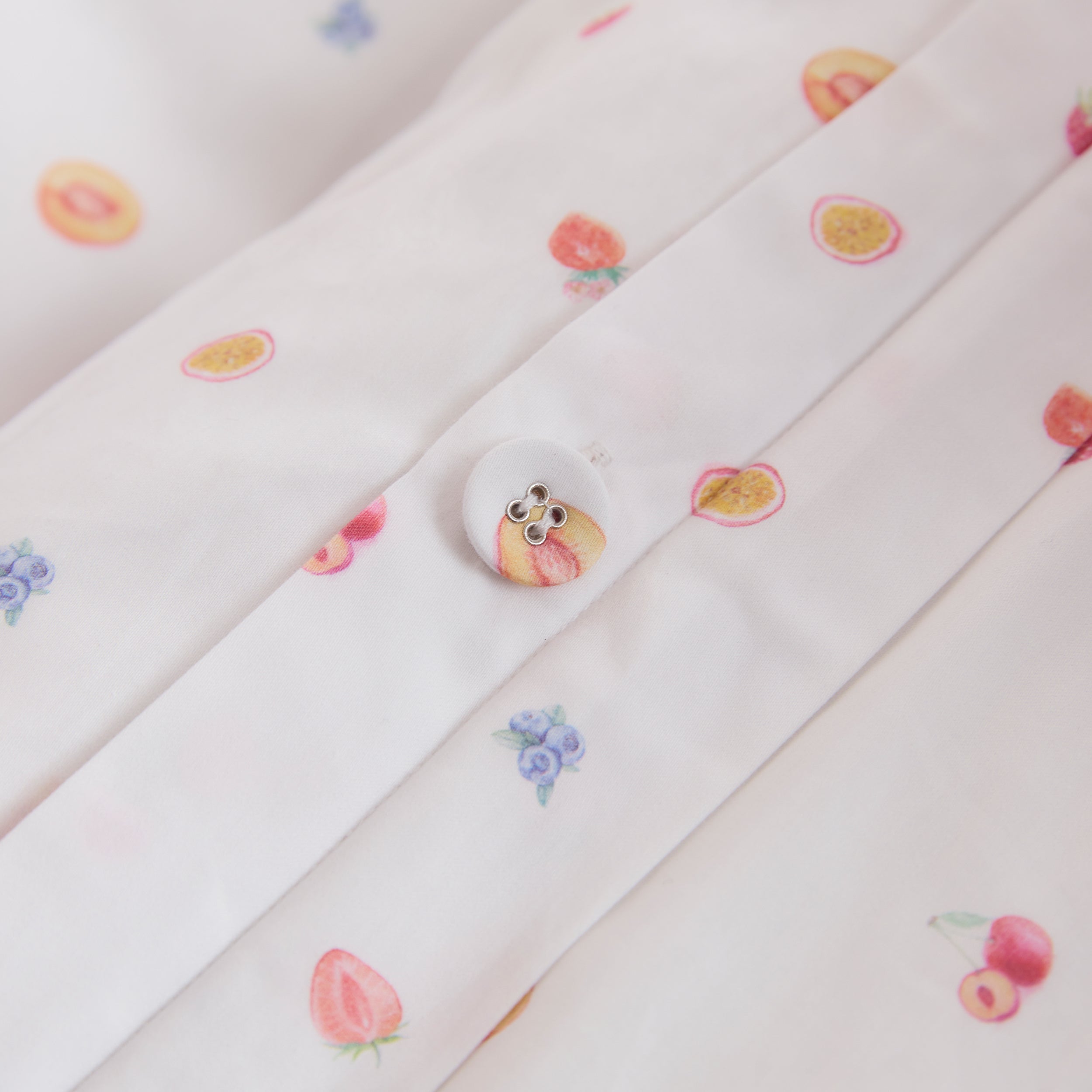 Frill Edge Duvet Cover - White Fruits、mySite、bengalsvssteelers