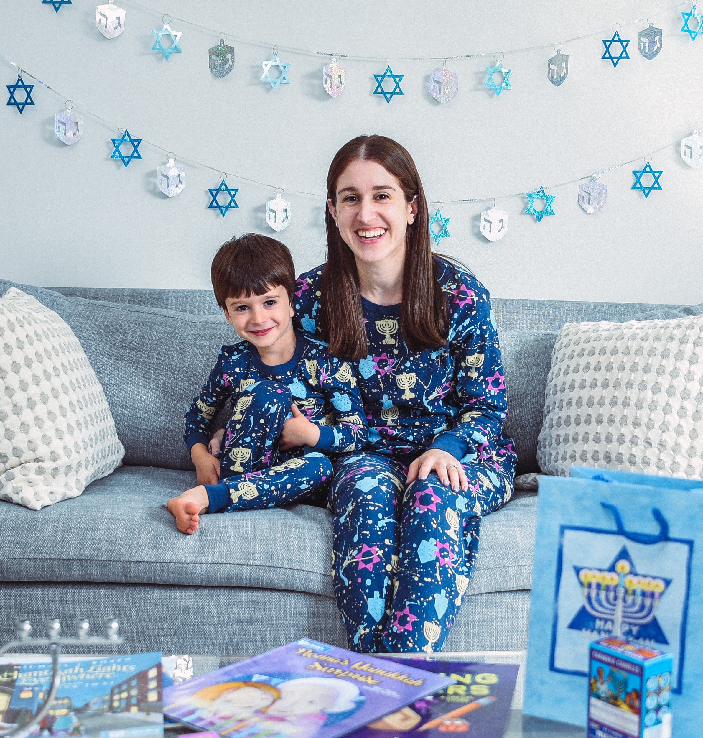 Hanukkah Splatter Paint Pajamas, Adults Unisex Sizes S - XL、mySite、topwebapps