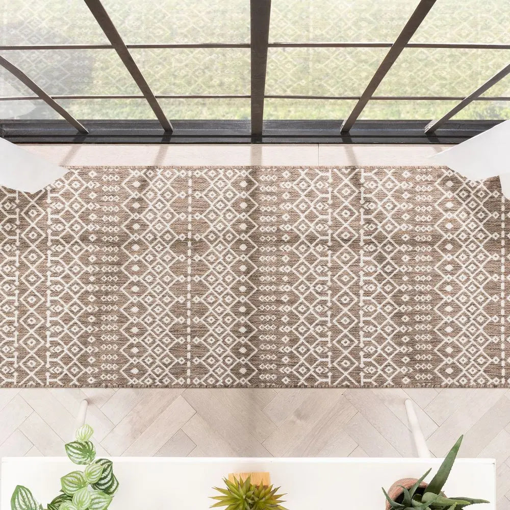 Nord Moroccan Tribal Indoor Outdoor Taupe Flatweave Rug、mySite、gigharbornorthrealestate