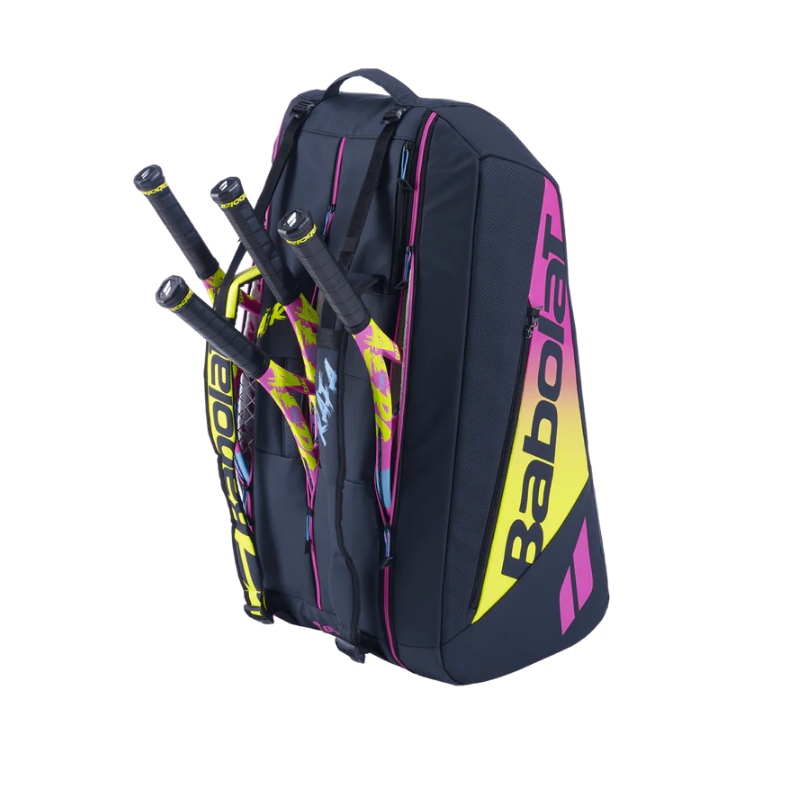 Babolat Pure Aero Rafa 12 Pack Racquet Bag (Black/Yellow/Pink)、mySite、neckold