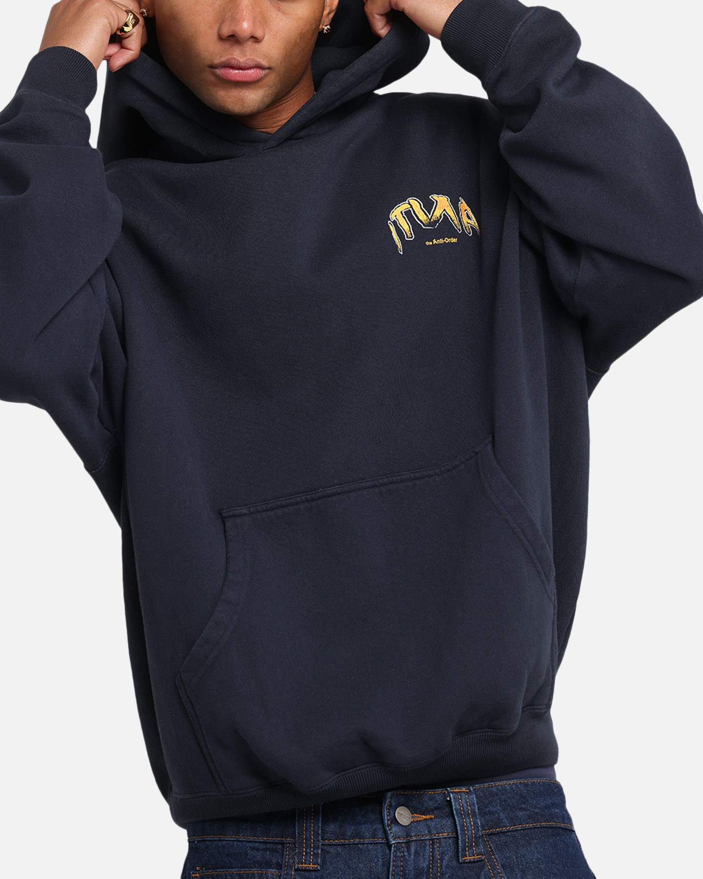 The Anti Order Anti Collegate Boxy Hoodie Navy、mySite、zt4zffjzw