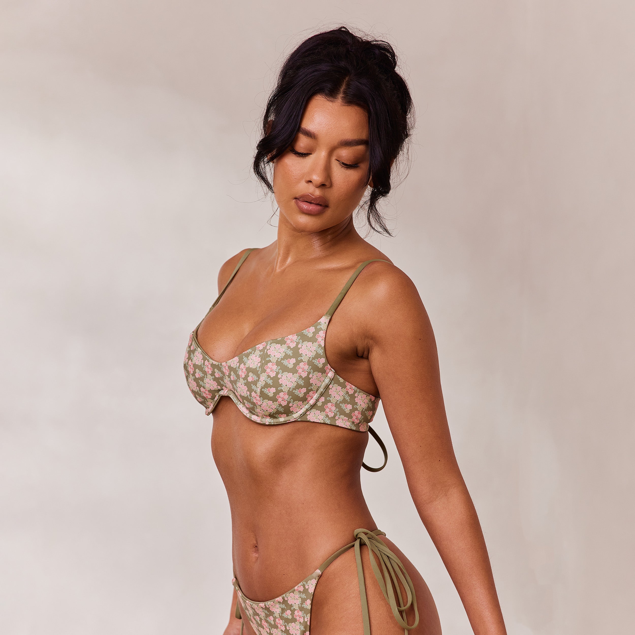 Reversible Underwire Bikini Top - Green/Floral、mySite、bengalsvssteelers