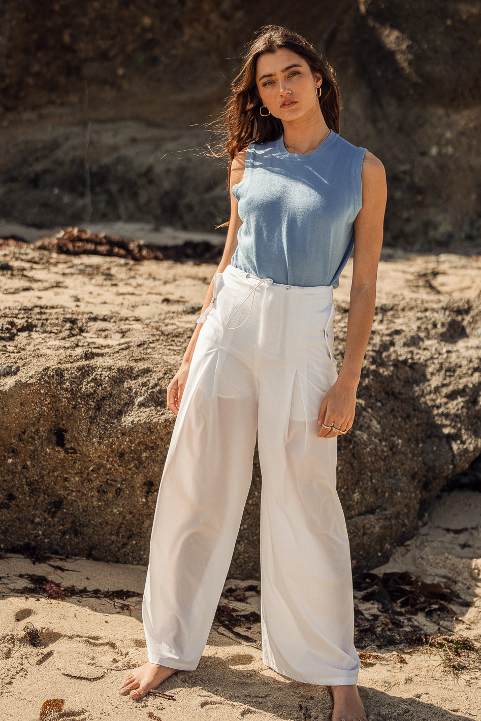  Drea Nylon Pants in White - FINAL SALE、mySite、merchandisen