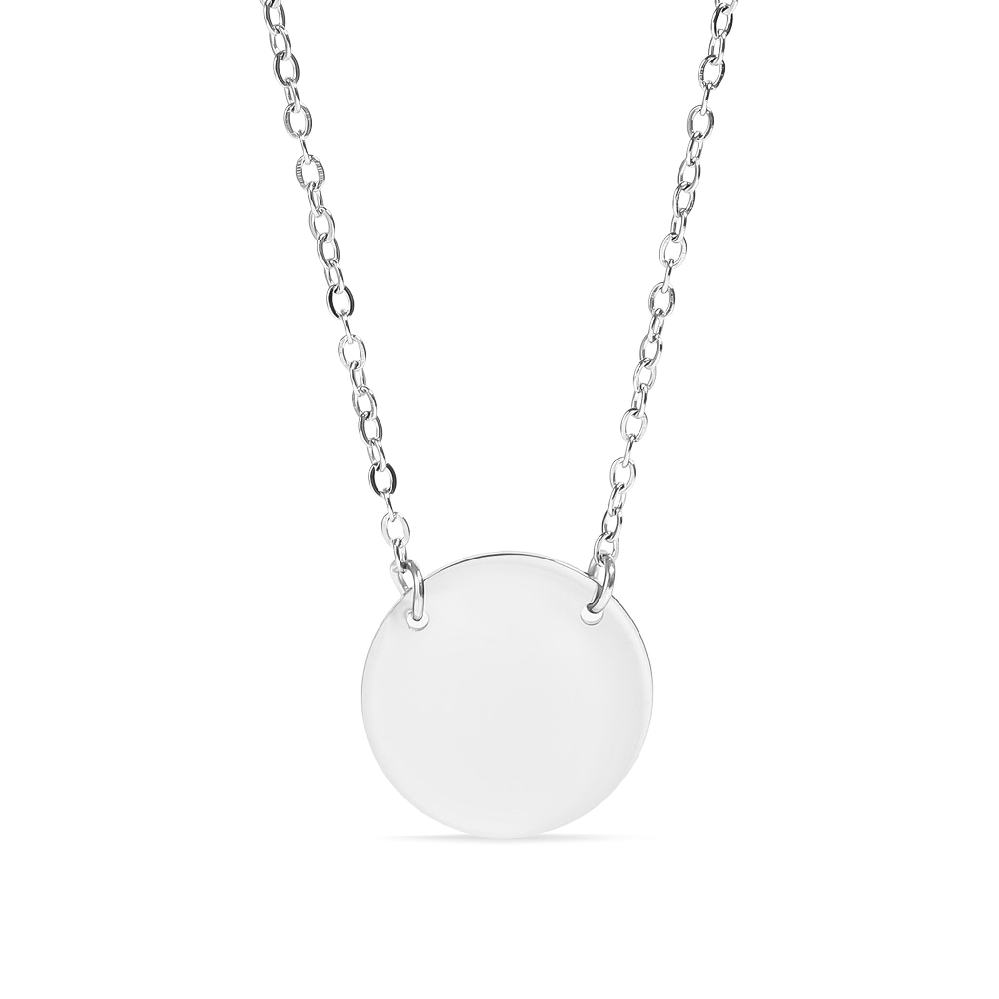 18K Gold PVD Stainless Steel Blank Circle Necklace / SBB0240、mySite、dreamappss