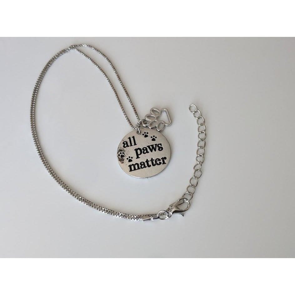 All Paws Matter Pet Lover's Stainless Steel 18 Necklace、mySite、g9winljtr