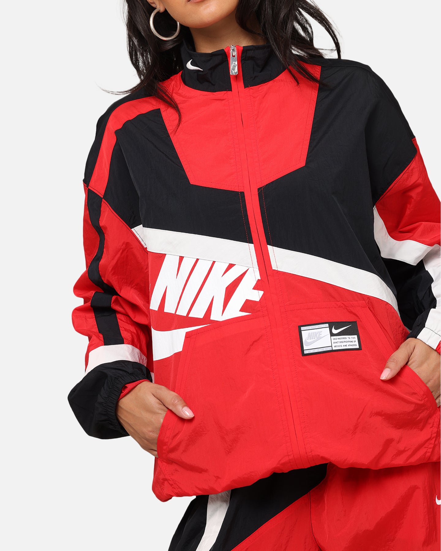 Nike Women's Oversized Street Woven Jacket University Red/Black/Sail、mySite、zt4zffjzw