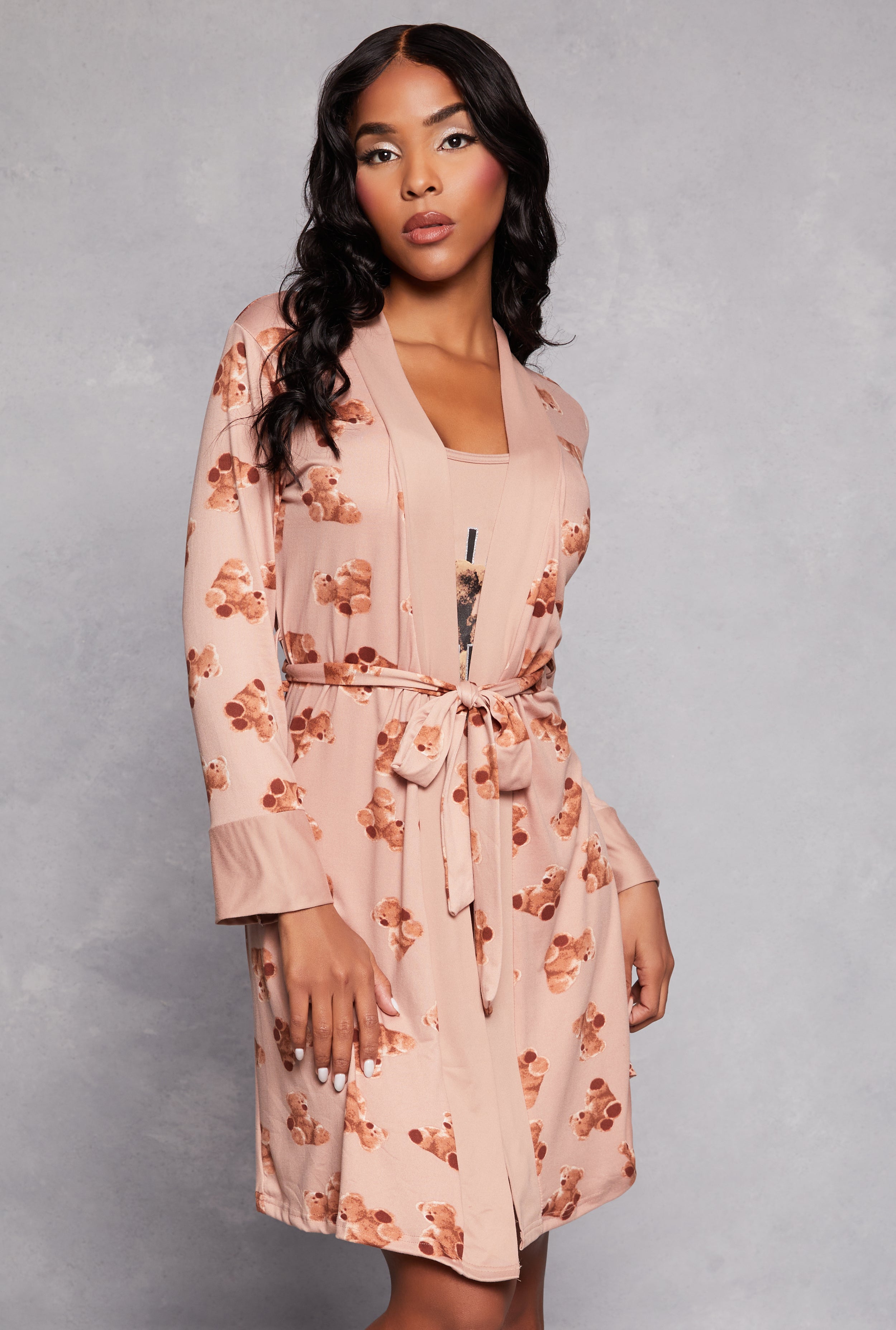 Self Love Club Graphic Nightgown with Robe、mySite、camillekostekn