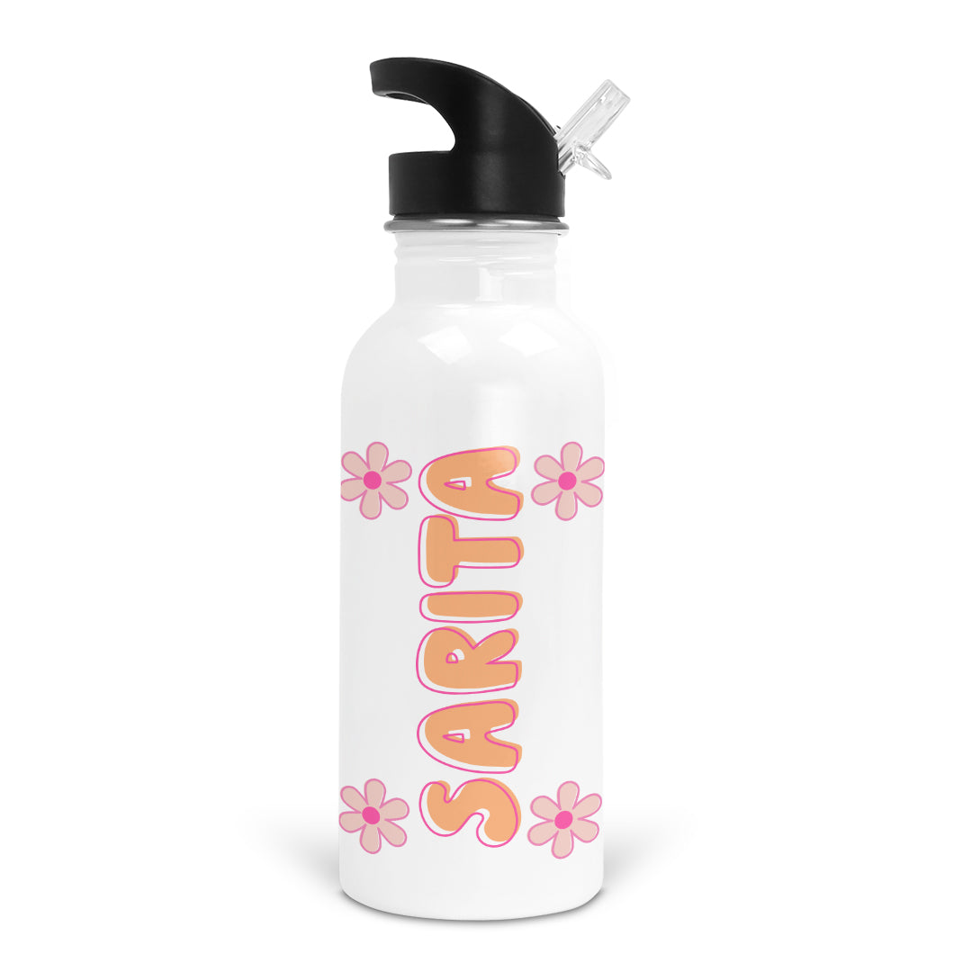  Retro Daisy Personalized Kids Water Bottle、mySite、layawaytickets