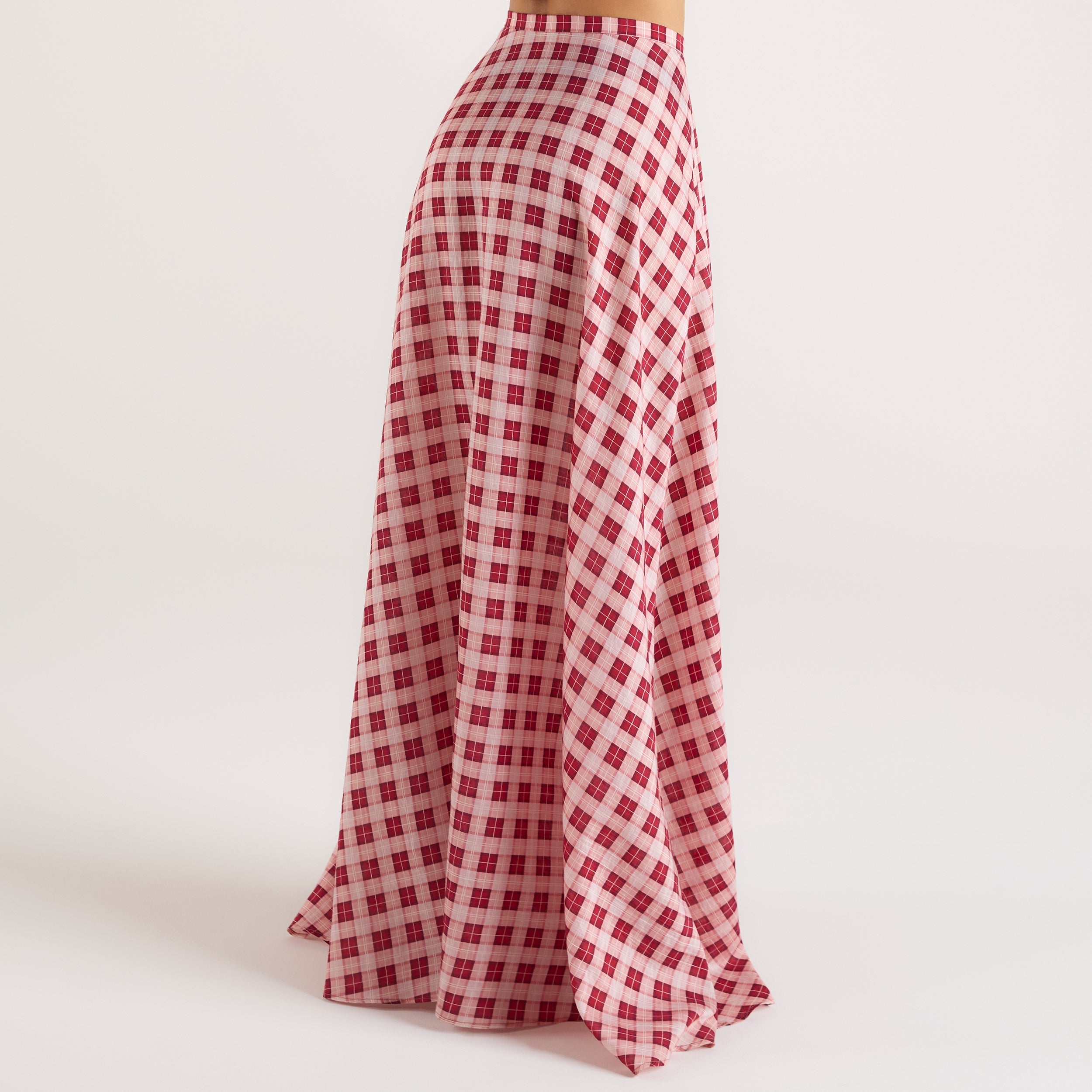 Sheer Maxi Skirt - Red Check、mySite、bengalsvssteelers