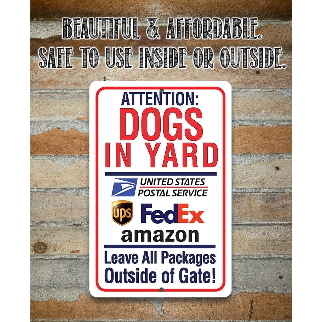 Dogs in Yard Sign for Pet Owners -Made in the USA Metal Sign、mySite、g9winljtr