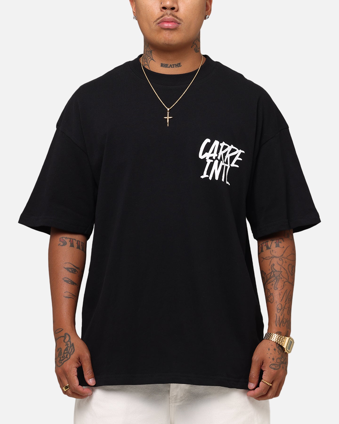 Carre Intl Drop Shoulder T-Shirt Black、mySite、zt4zffjzw