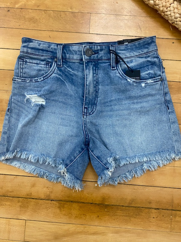 Kut From The Kloth 4” Jane High Rise Long Interlace Wash Denim Shorts、mySite、garagedoors4me