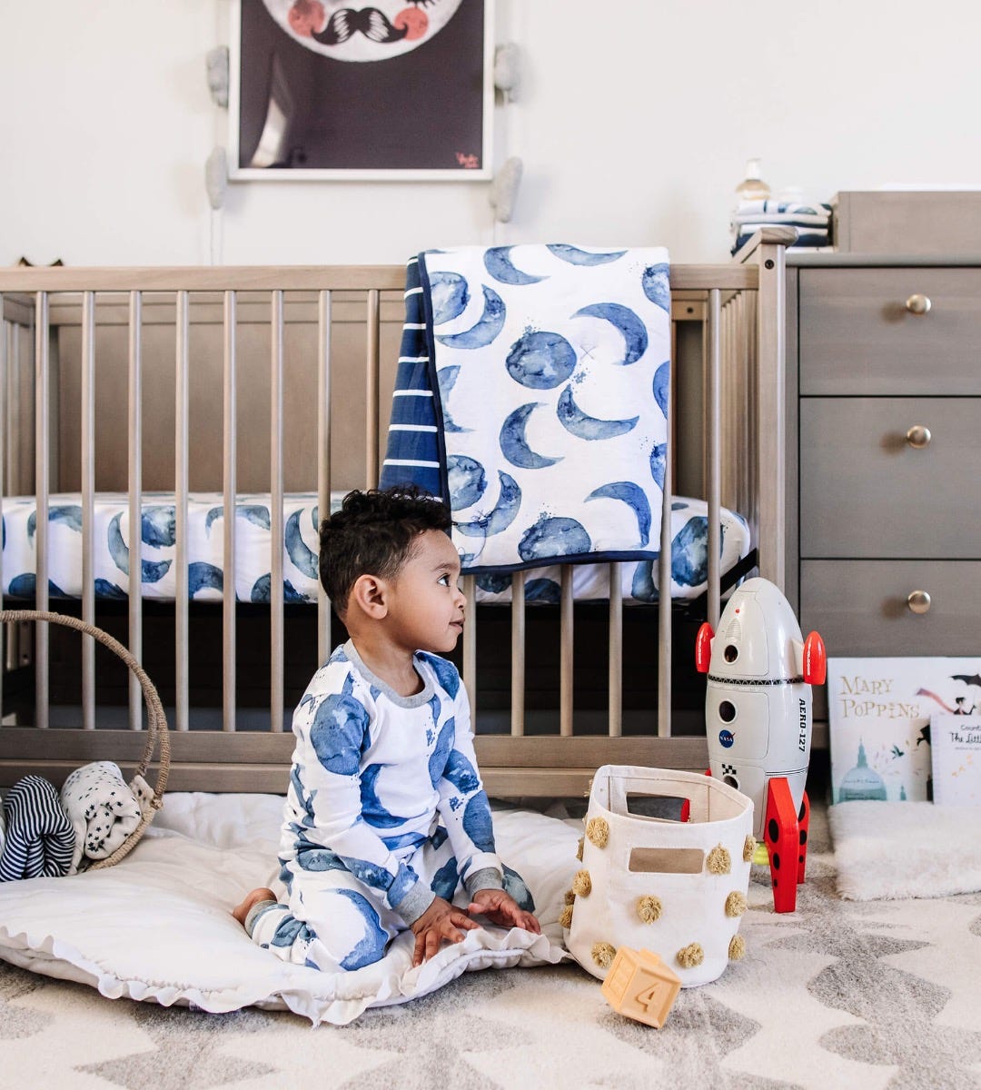  Hello Moon! Organic Cotton Reversible Baby Quilt、mySite、layawaytickets