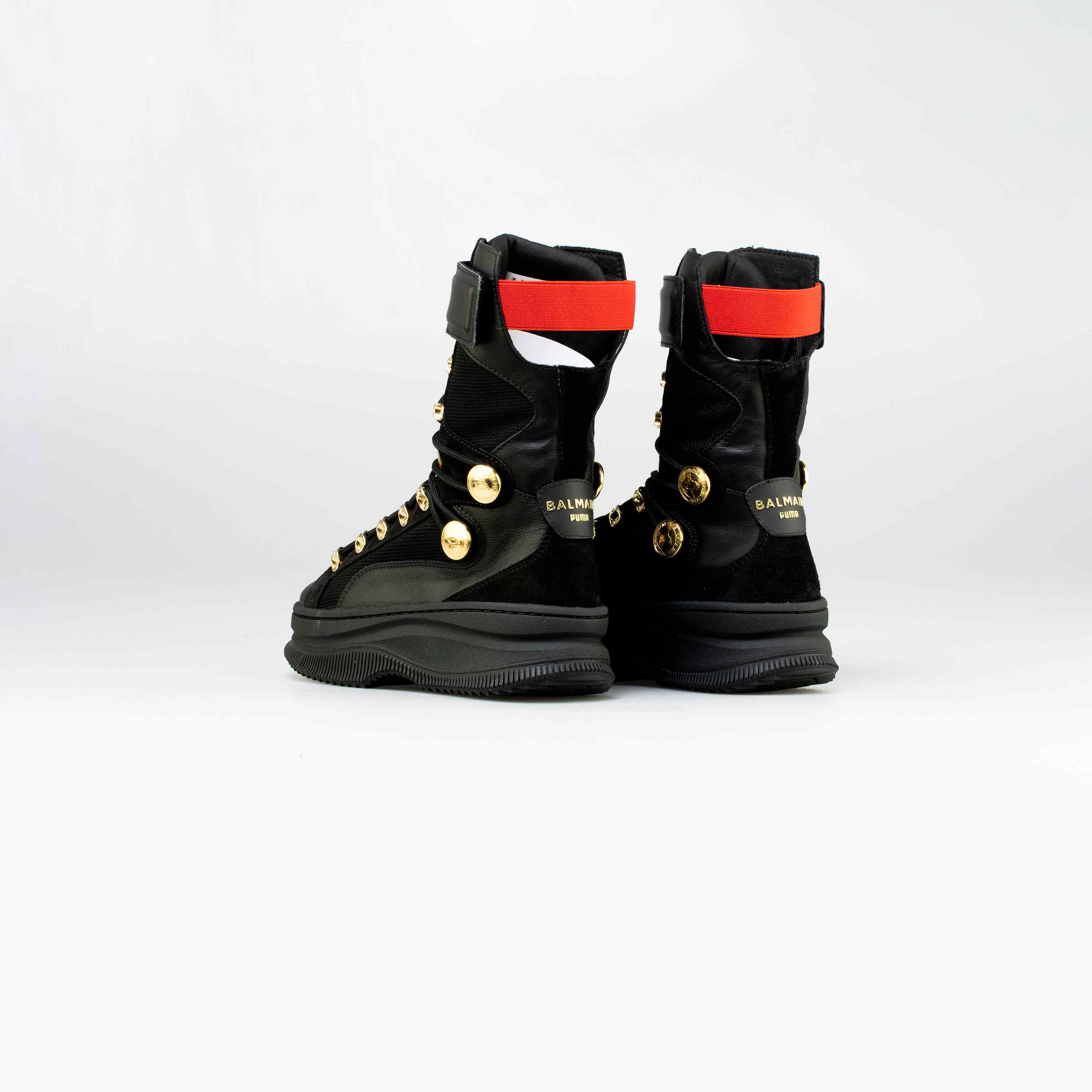 Balmain X Puma Deva Womens Lifestyle Boots - Black/Gold-Red、mySite、dreamappss