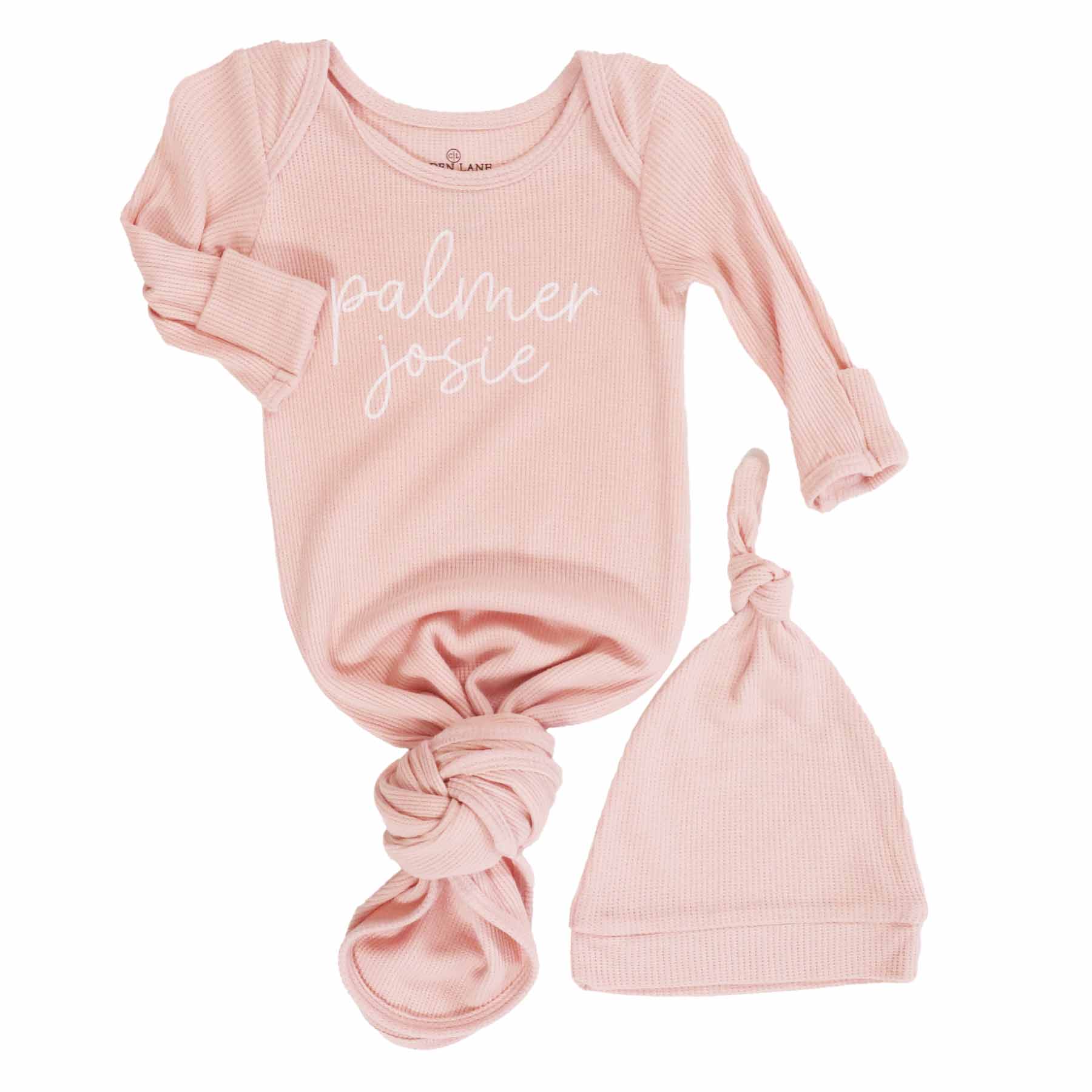  Girl Personalized Bamboo Newborn Baby Knot Gown & Hat、mySite、layawaytickets