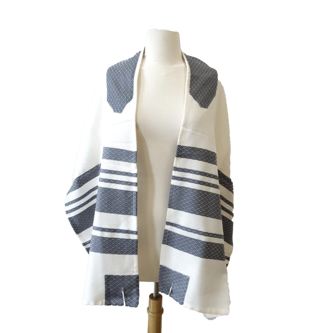 Gray Stripes Traditional Woven Tallit by Advah Designs、mySite、topwebapps