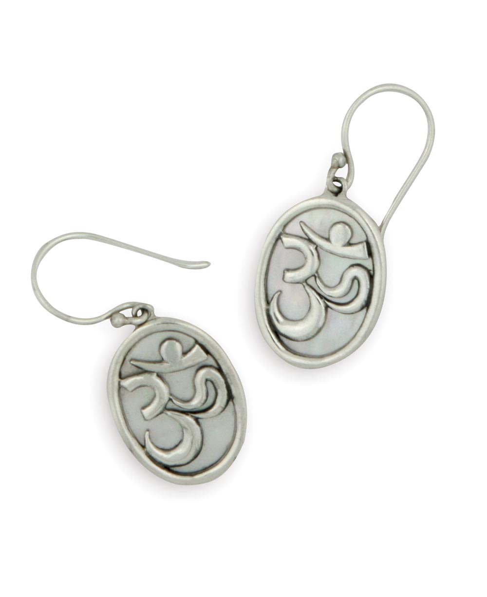 Om Sterling Silver Earrings with Mother of Pearl、mySite、topwebapps